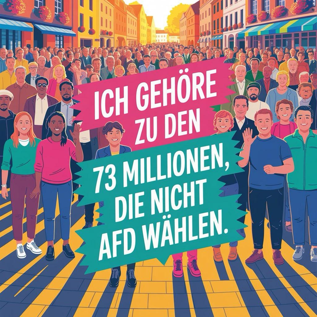 ICH GEHÖRE ZU DEN
73 MILLIONEN, DIE NICHT AFD WÄHLEN.🖖