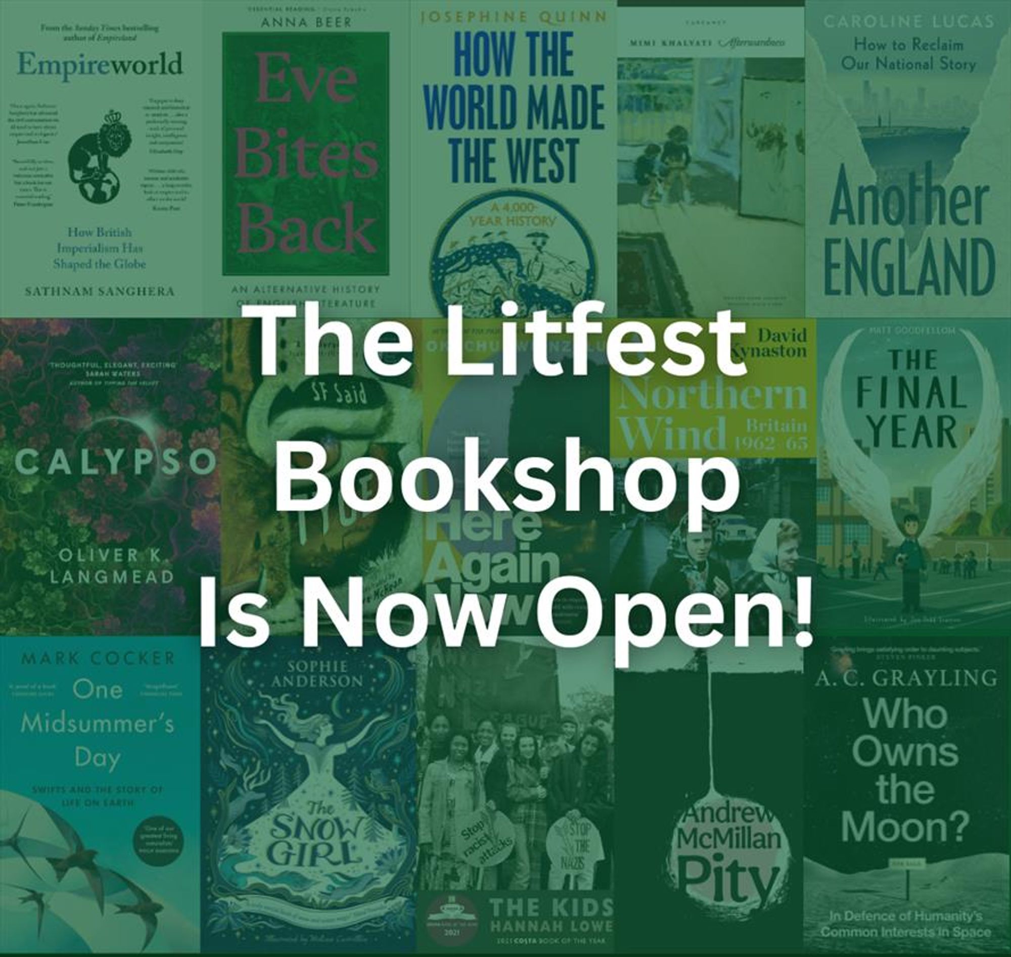 The Litfest Bookshop is now open.