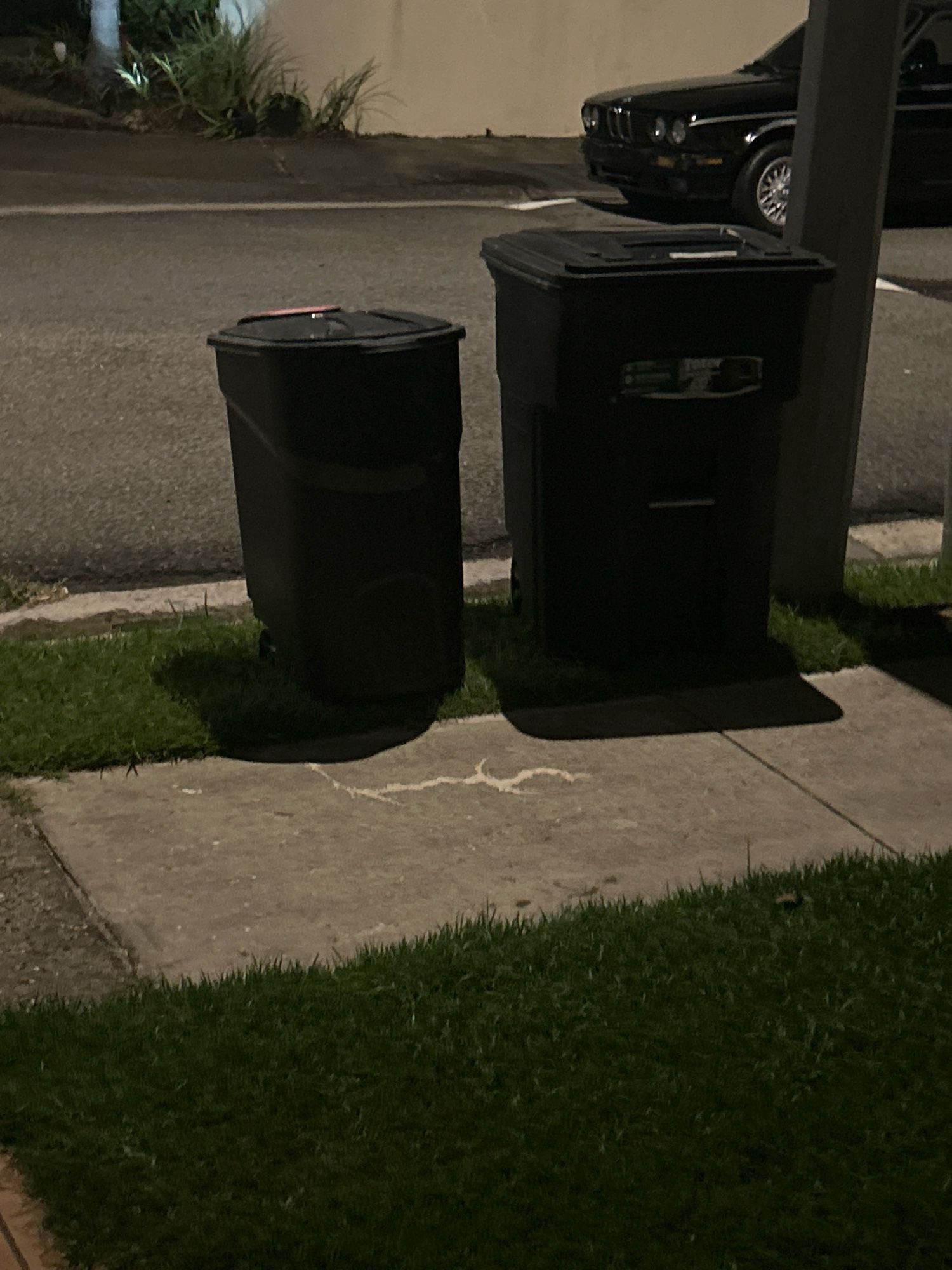 A picture of trash cans, being trash cans