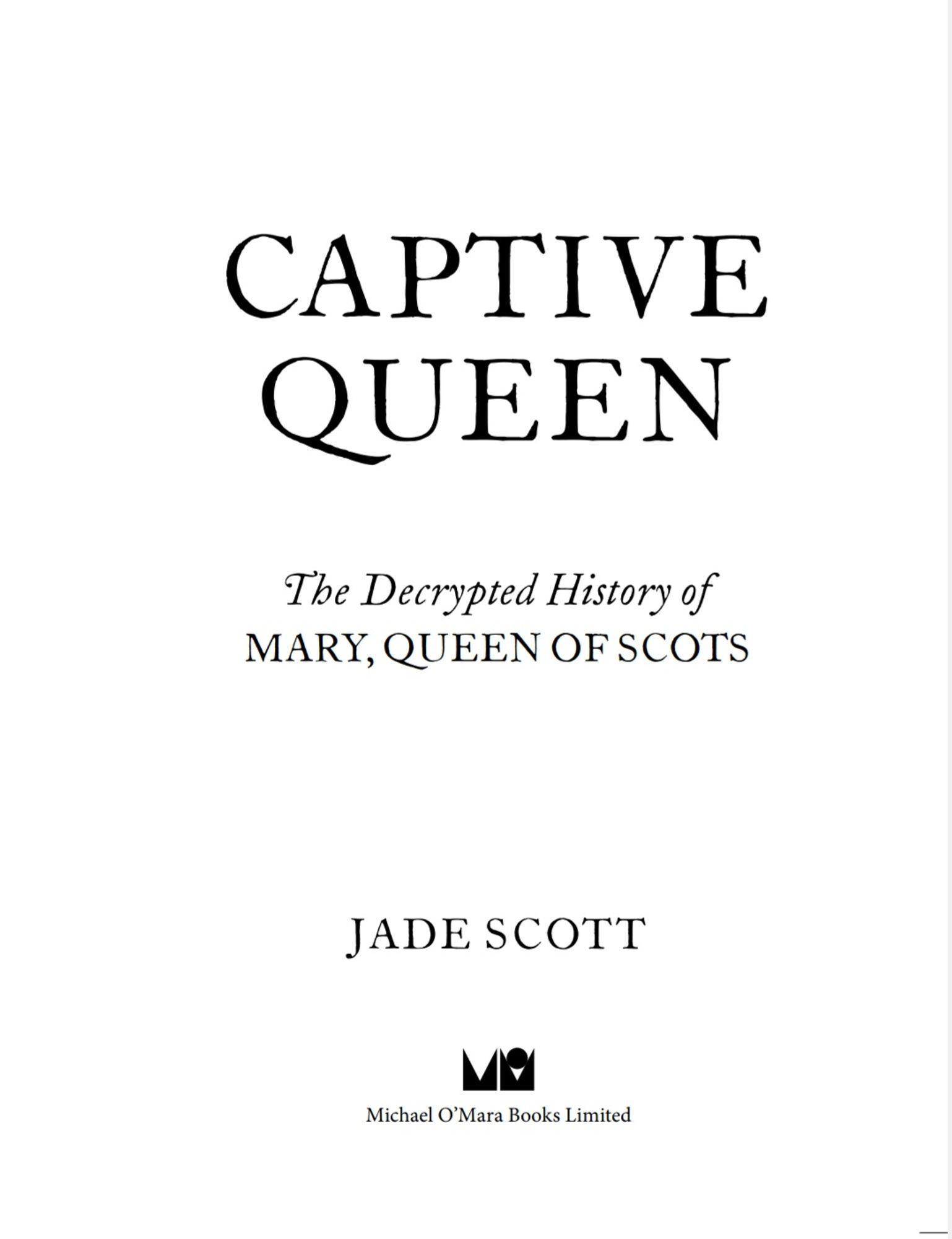 Title page of book reading Captive Queen