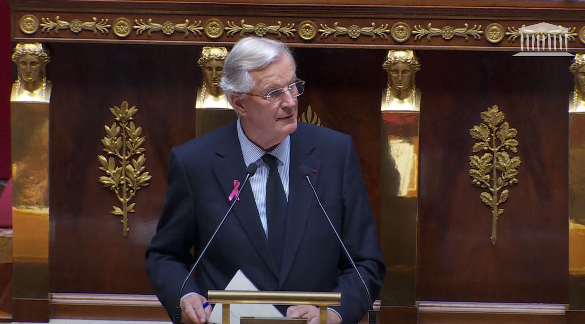 Michel Barnier lors de son discours de politique générale à l'AN