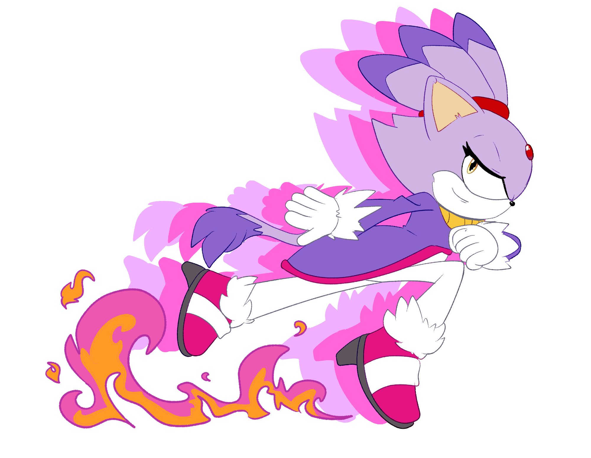 Practising coloured lineart with Blaze the Cat