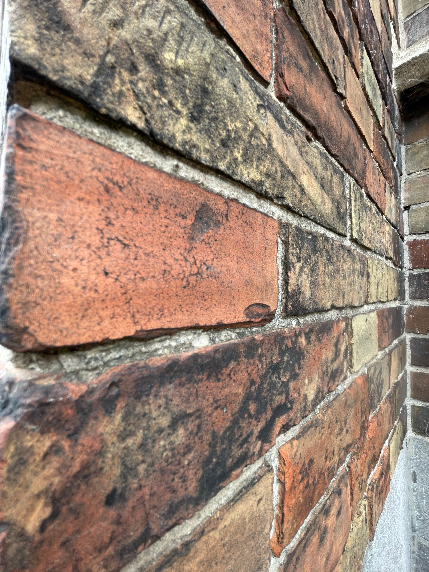 Very old brick wall in Bruges Belgium