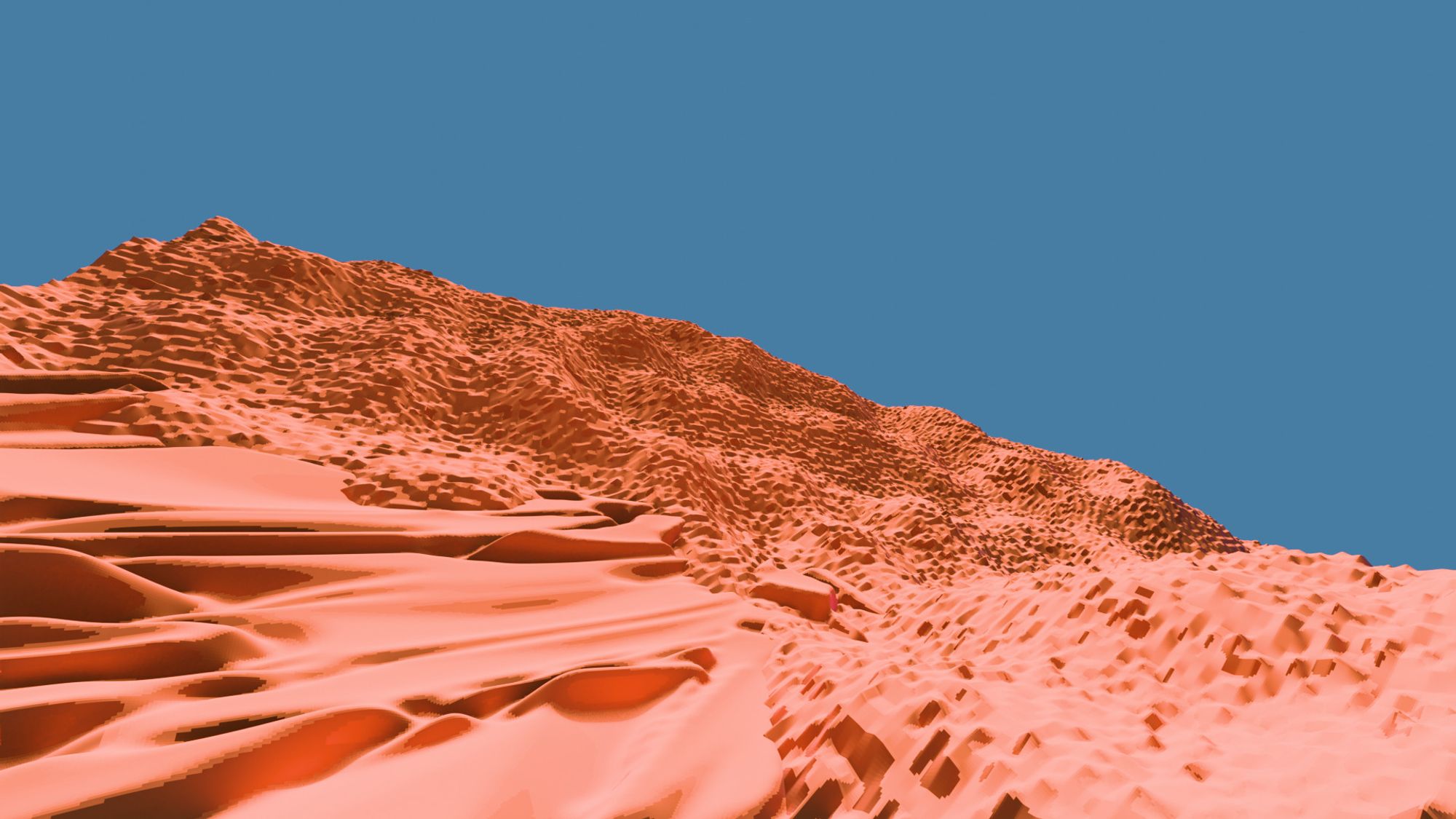 Procedural 3d scene made in Blender, terrain.