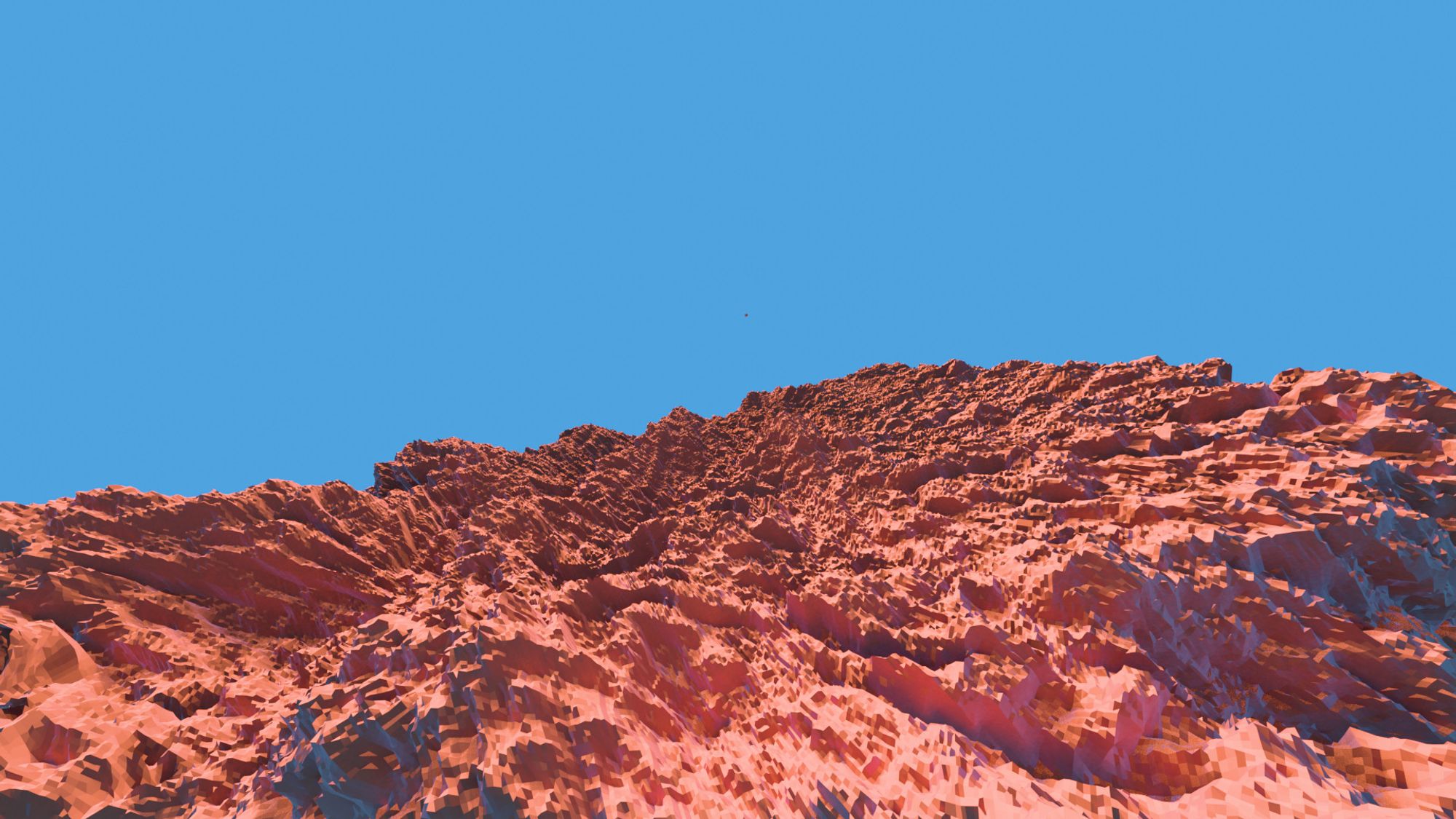 Procedural 3d scene made in Blender, terrain.