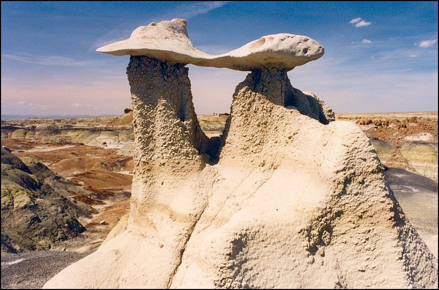 Bisti badlands with strange formations.