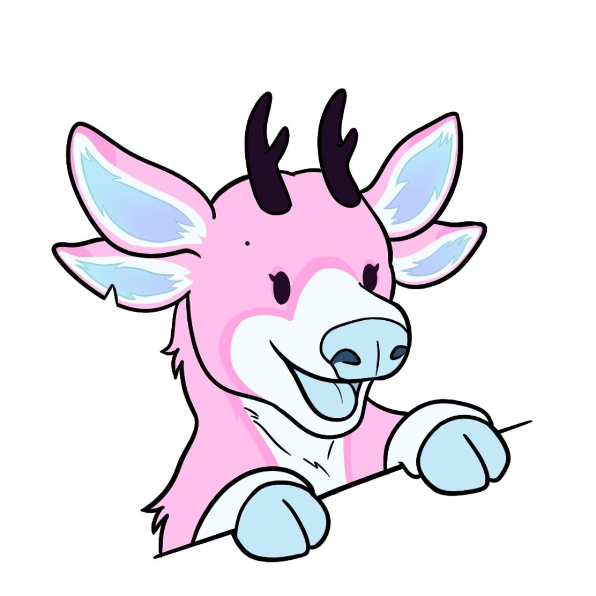 Pink deer looking dumb as hell