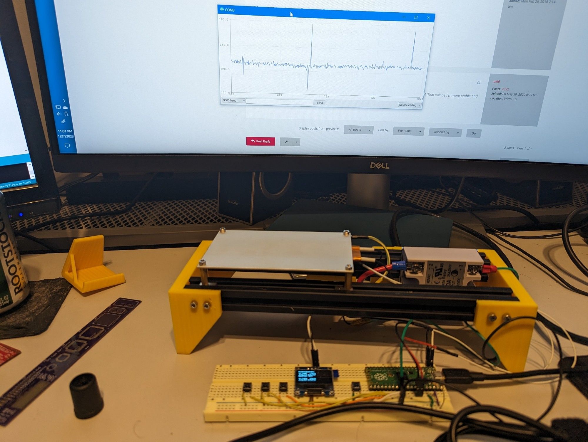 Hotplate controller for reflowing circuit boards, breadboard and aluminum/3d printed frame