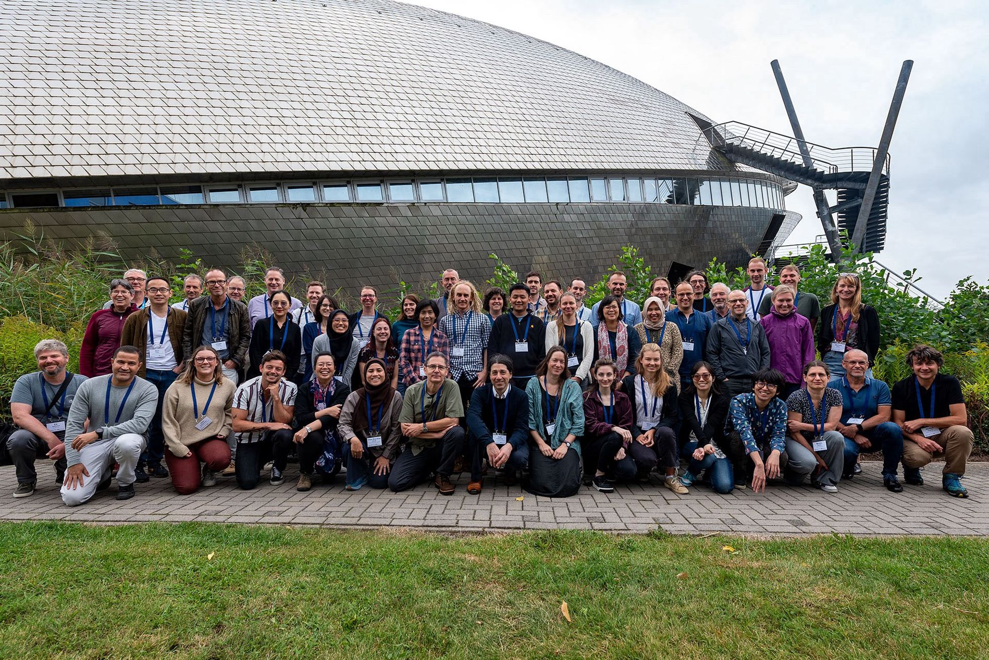 Group photo in front of the Bremen Universum (science museum)