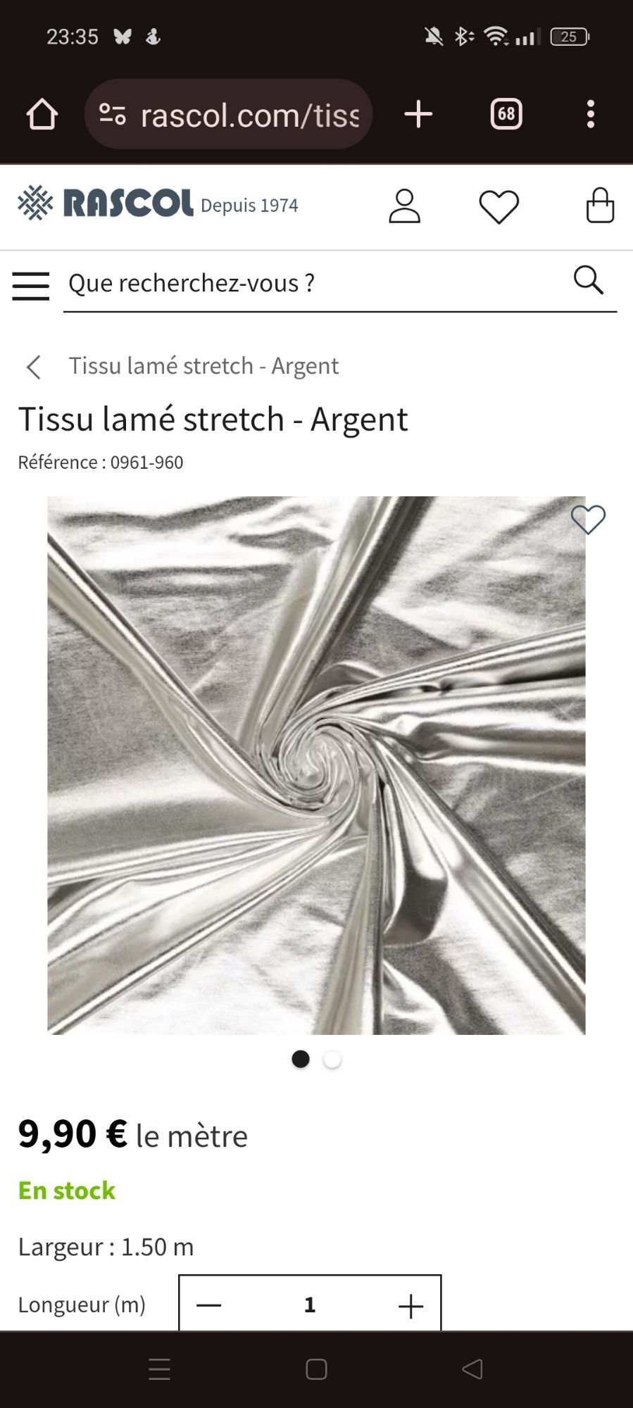 Spandex argent