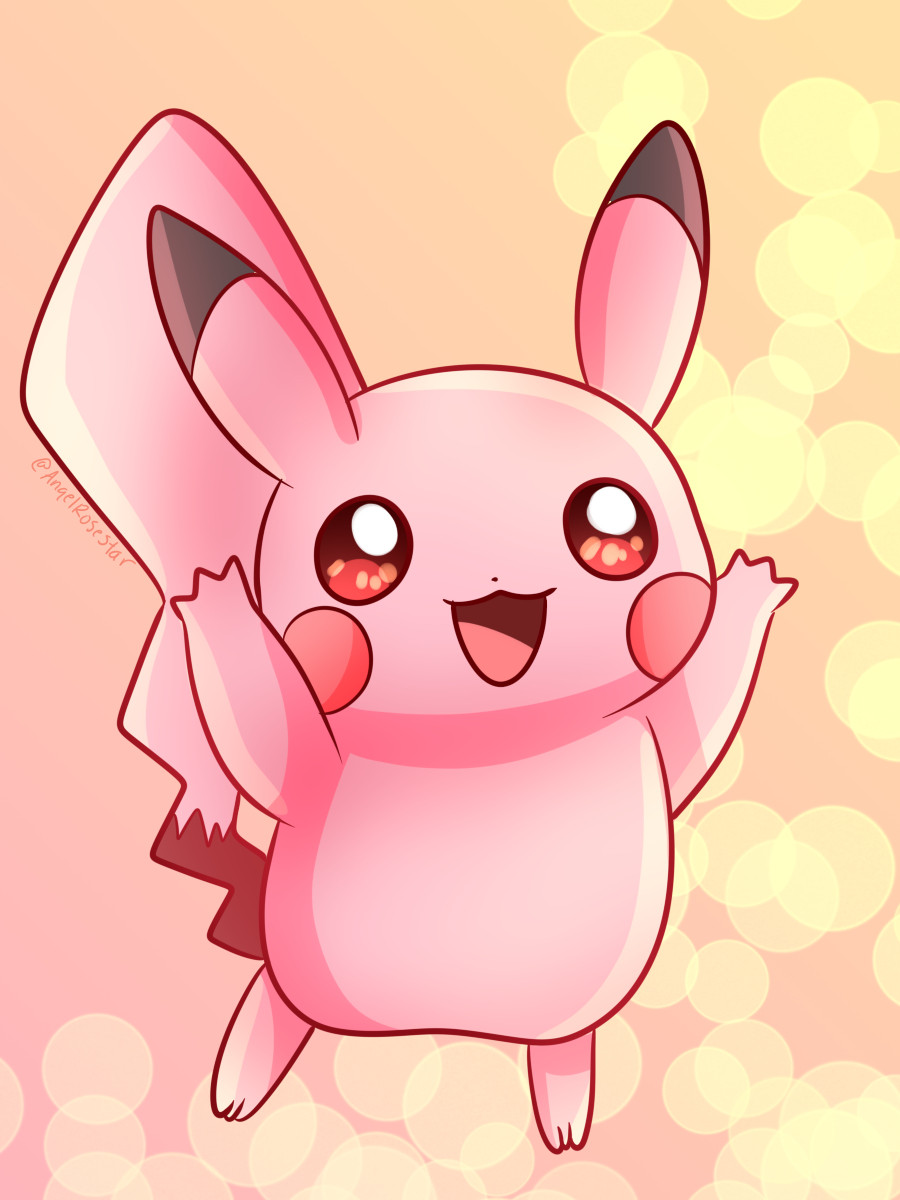 Pikachu from pokemon in pink