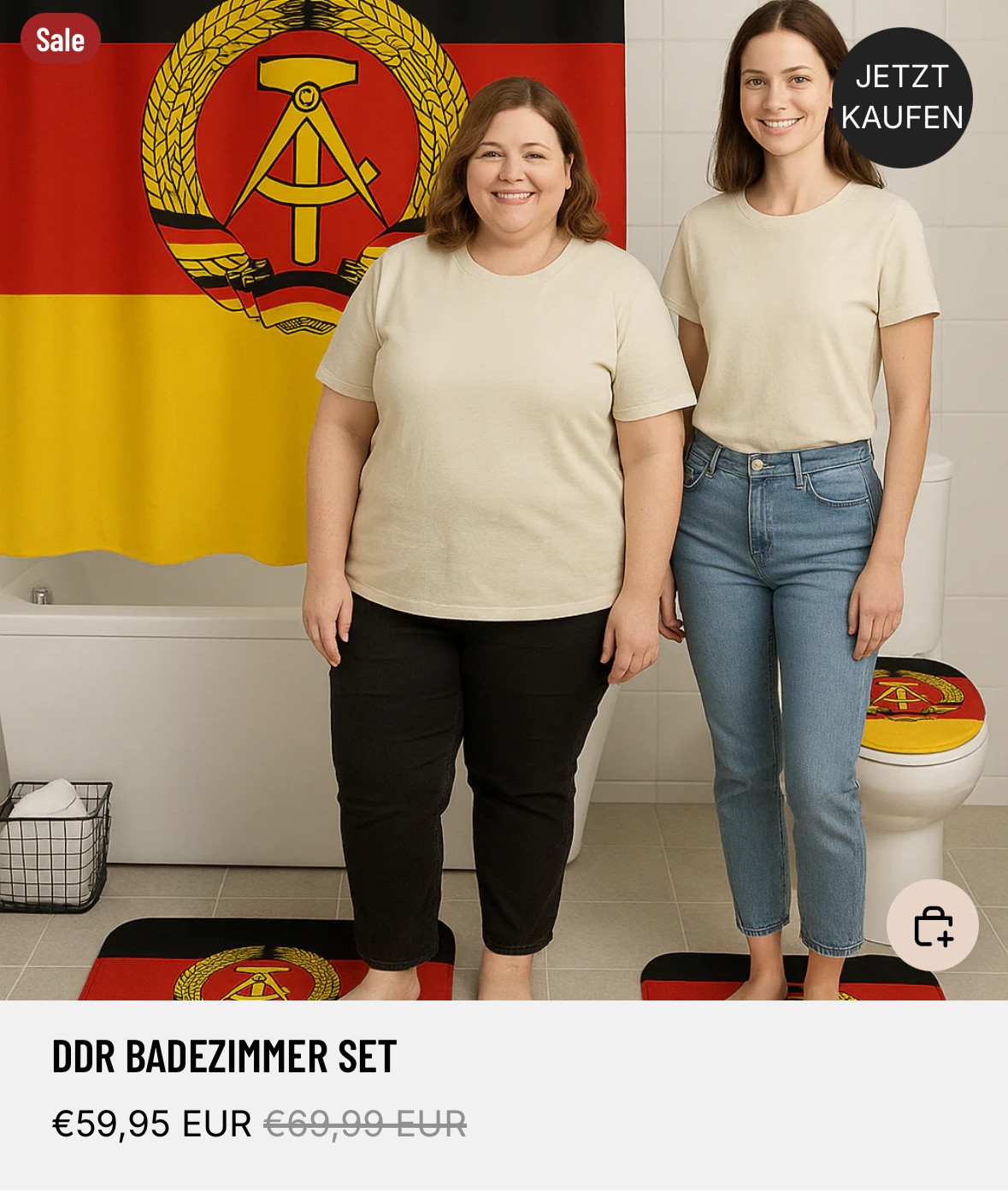 Sale
JETZT KAUFEN
DDR BADEZIMMER SET
€59,95 EUR statt €69,99 EUR