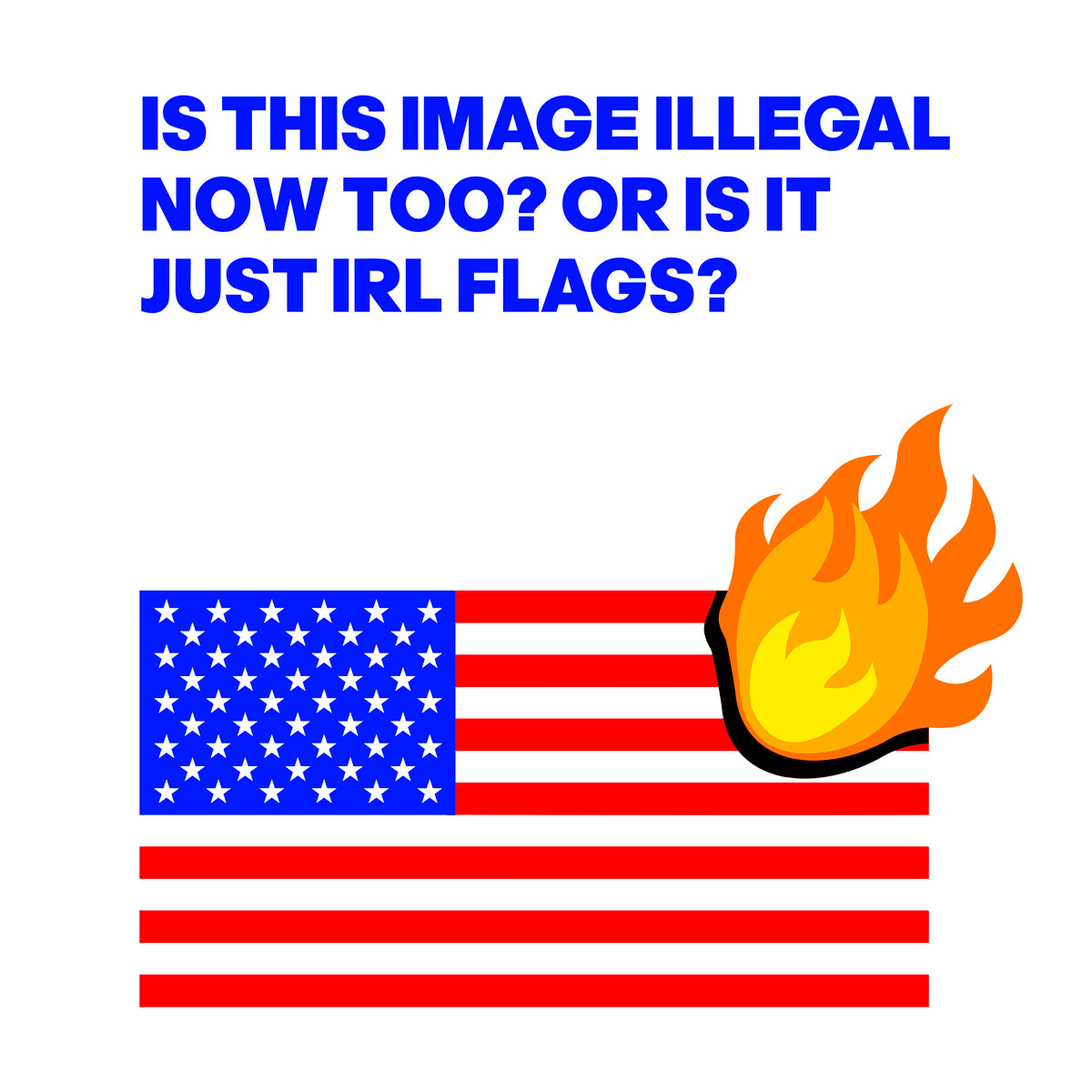 IS THIS IMAGE ILLEGAL
NOW TOO? OR IS IT
JUST IRL FLAGS?