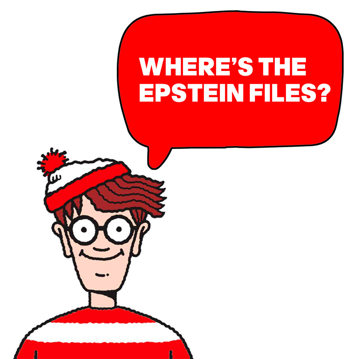WALDO (FROM WHERE'S WALDO) SAYS: "WHERE'S THE EPSTEIN FILES?"
