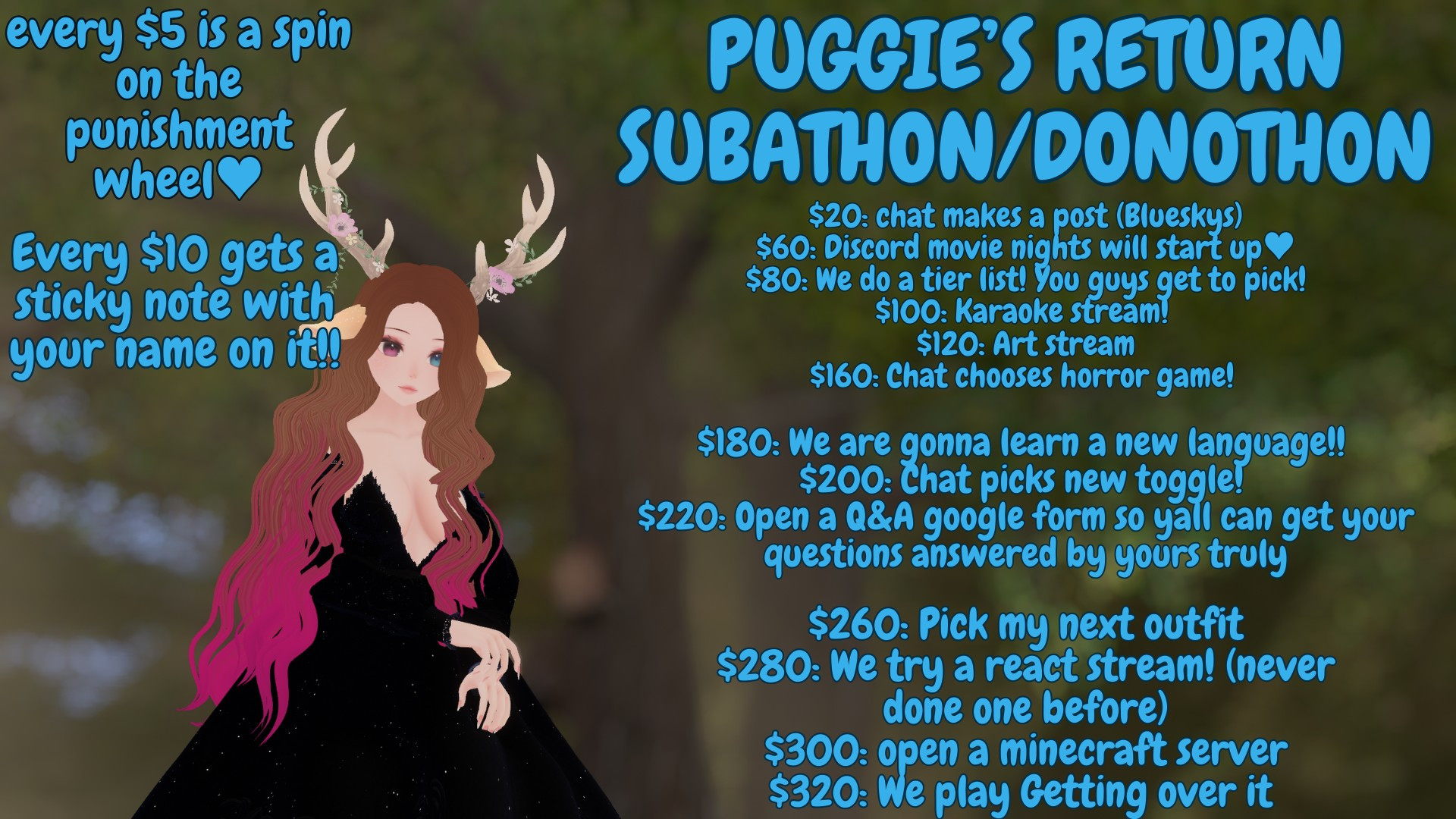 donothon goals for my return stream ♥