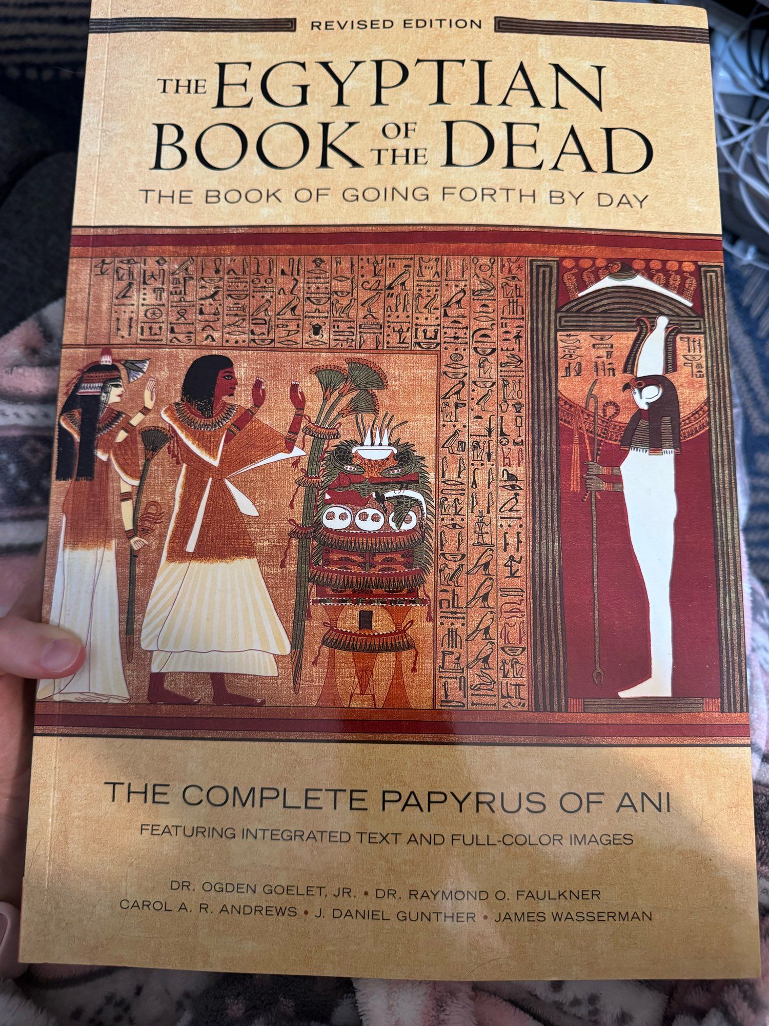 Cover of the revised edition of The Egyptian Book of the Dead, The Book of Going Forth By Day, the English translation of the Papyrus of Ani.