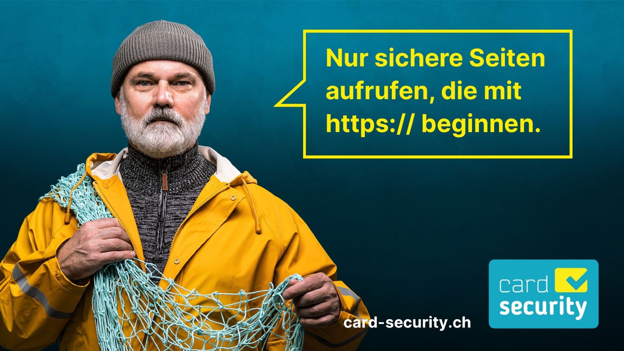 ein Mann, der ein Netz hält