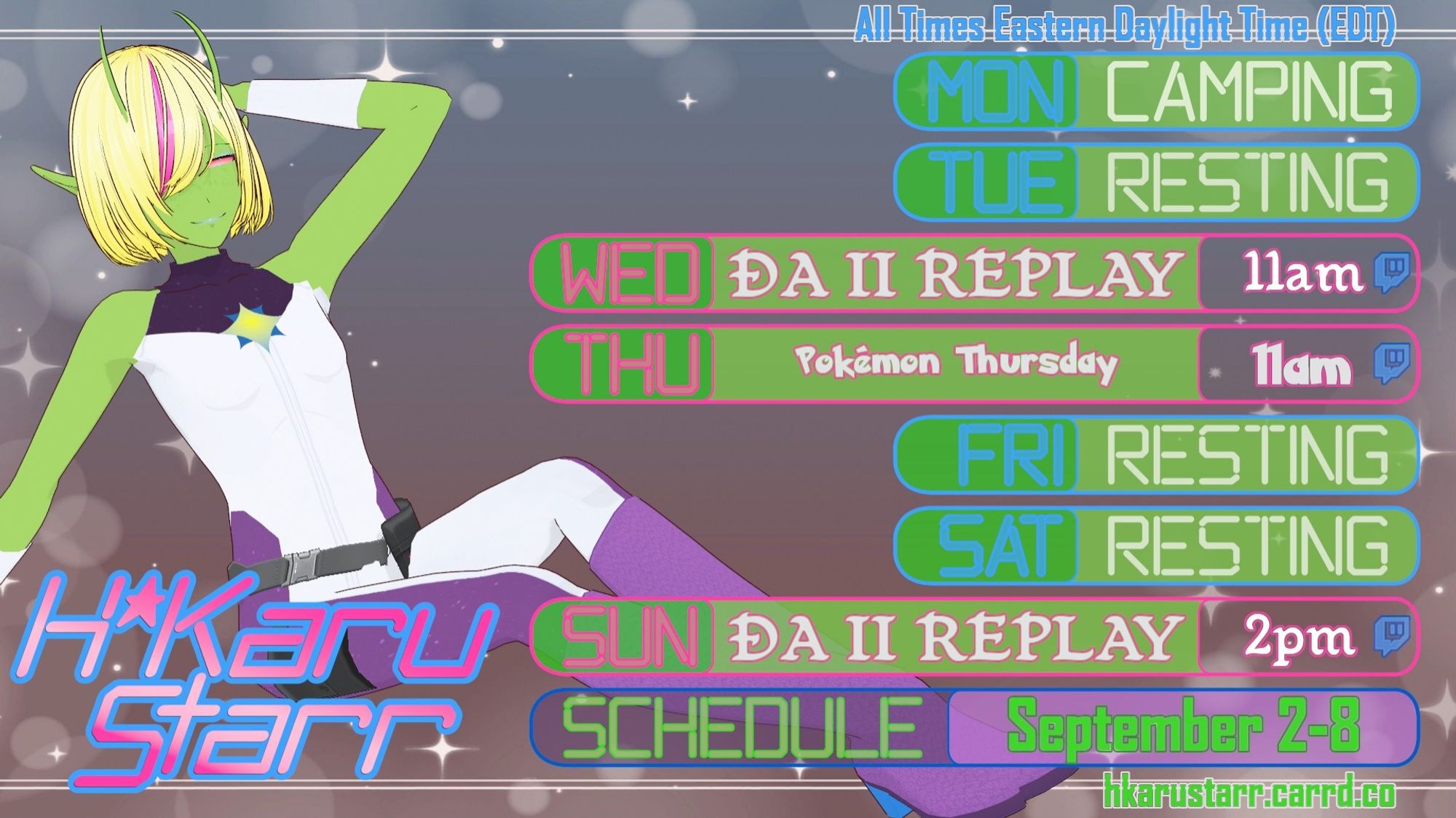 Dragon Age II replay on Wednesday and Sunday with something Pokemon related on Thursday