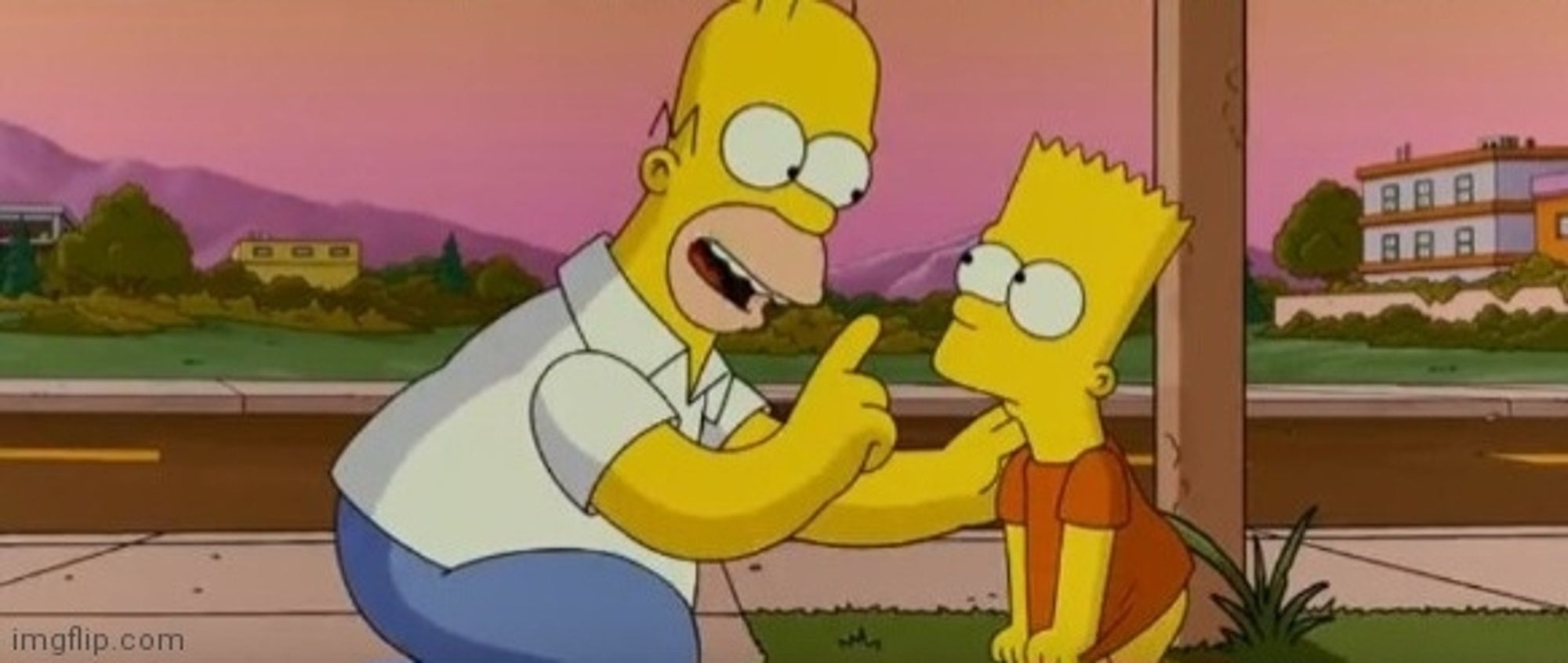 Bottom half of the "worst day of your life SO FAR" Simpson meme in which Homer leans in to cheerily remind Bart that there is worse to look forward to. There is no text on the image because just its use in the context says enough about the heat record. We're all gonna die.