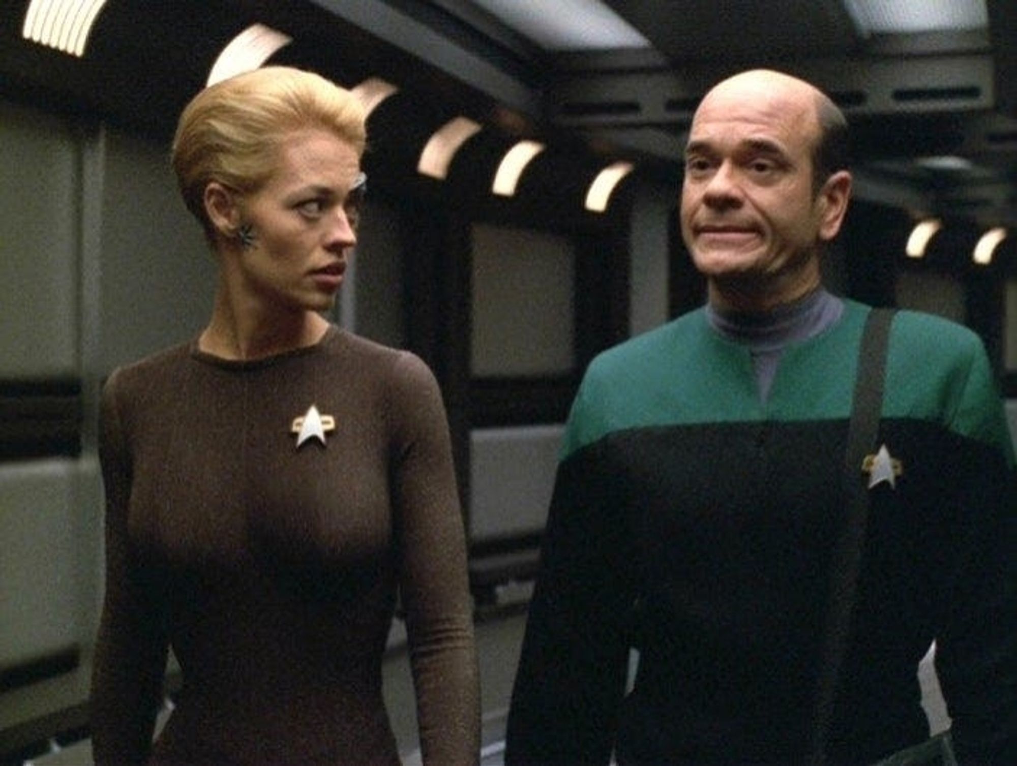 The Doctor and Seven of Nine from Star Trek Voyager.