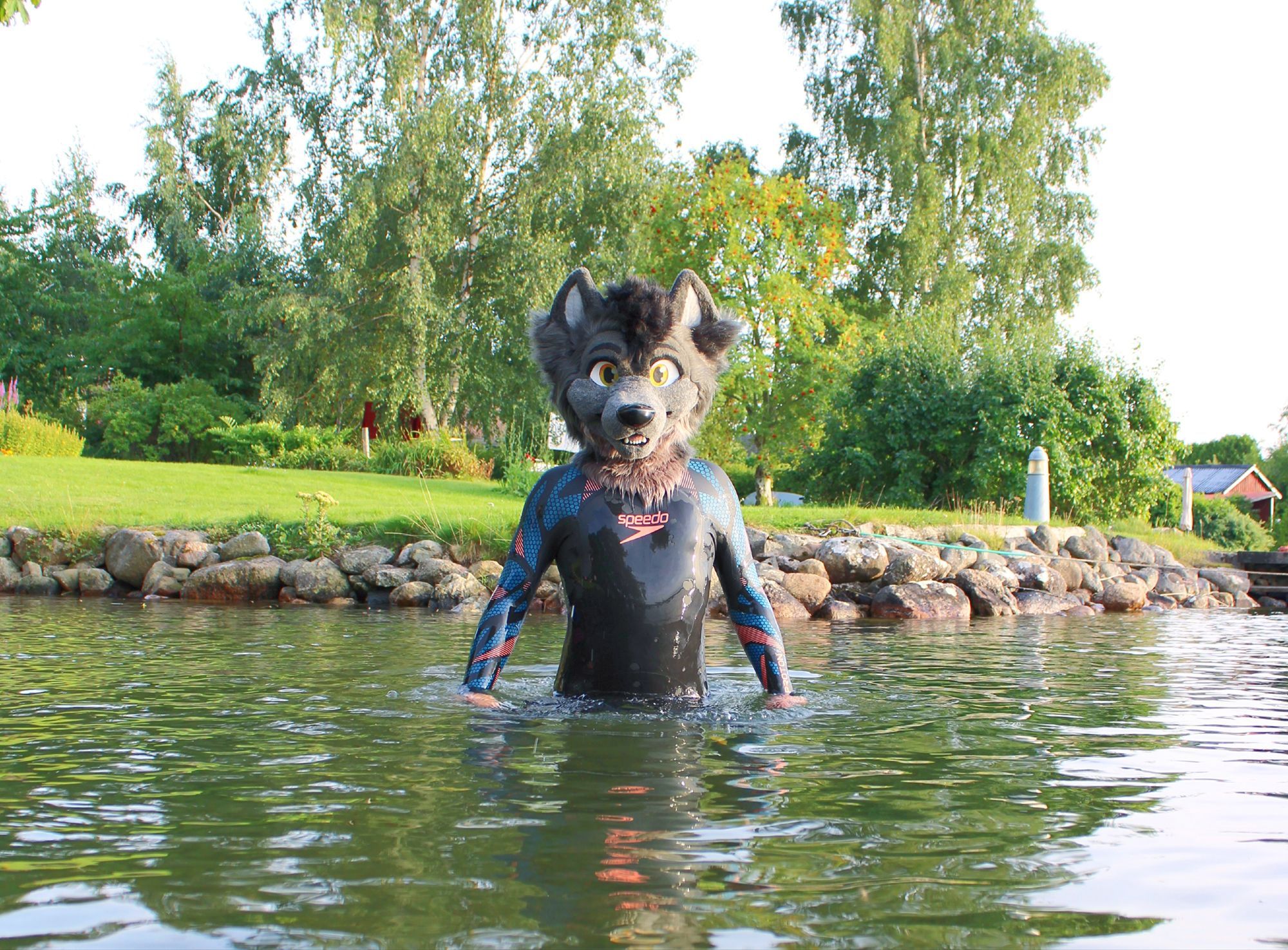 Szurky Fursuiter wetsuit Lake sweden