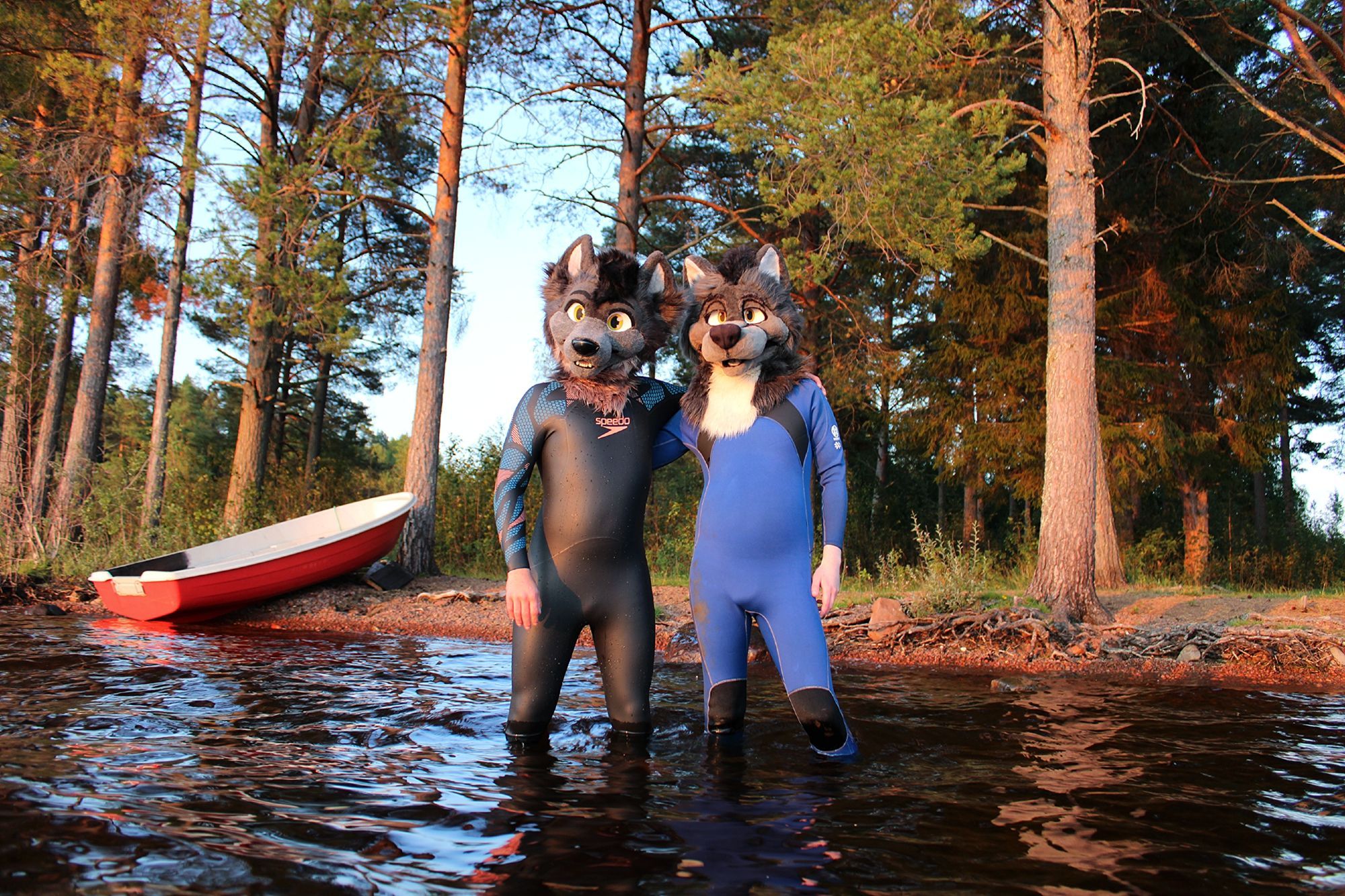 Szurky in wetsuit in the lake