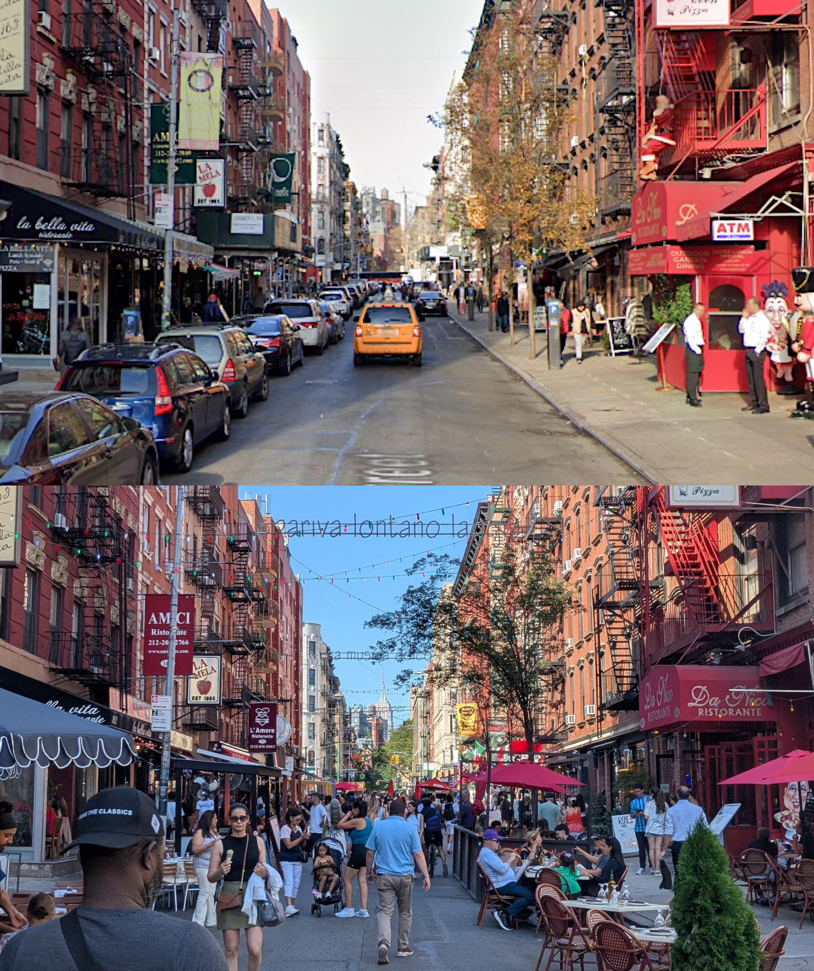 Photo of the post below compared to the same location with parked cars you can see in the archive of Streetview