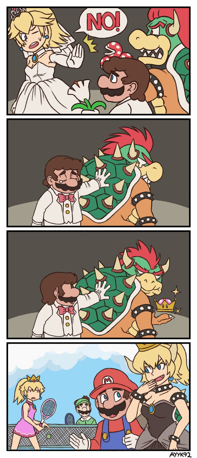 The cartoon accompanying the original "The Super Crown's some spicy new Mario lore" tweet by ayyk92 on 19 Sep 2018.