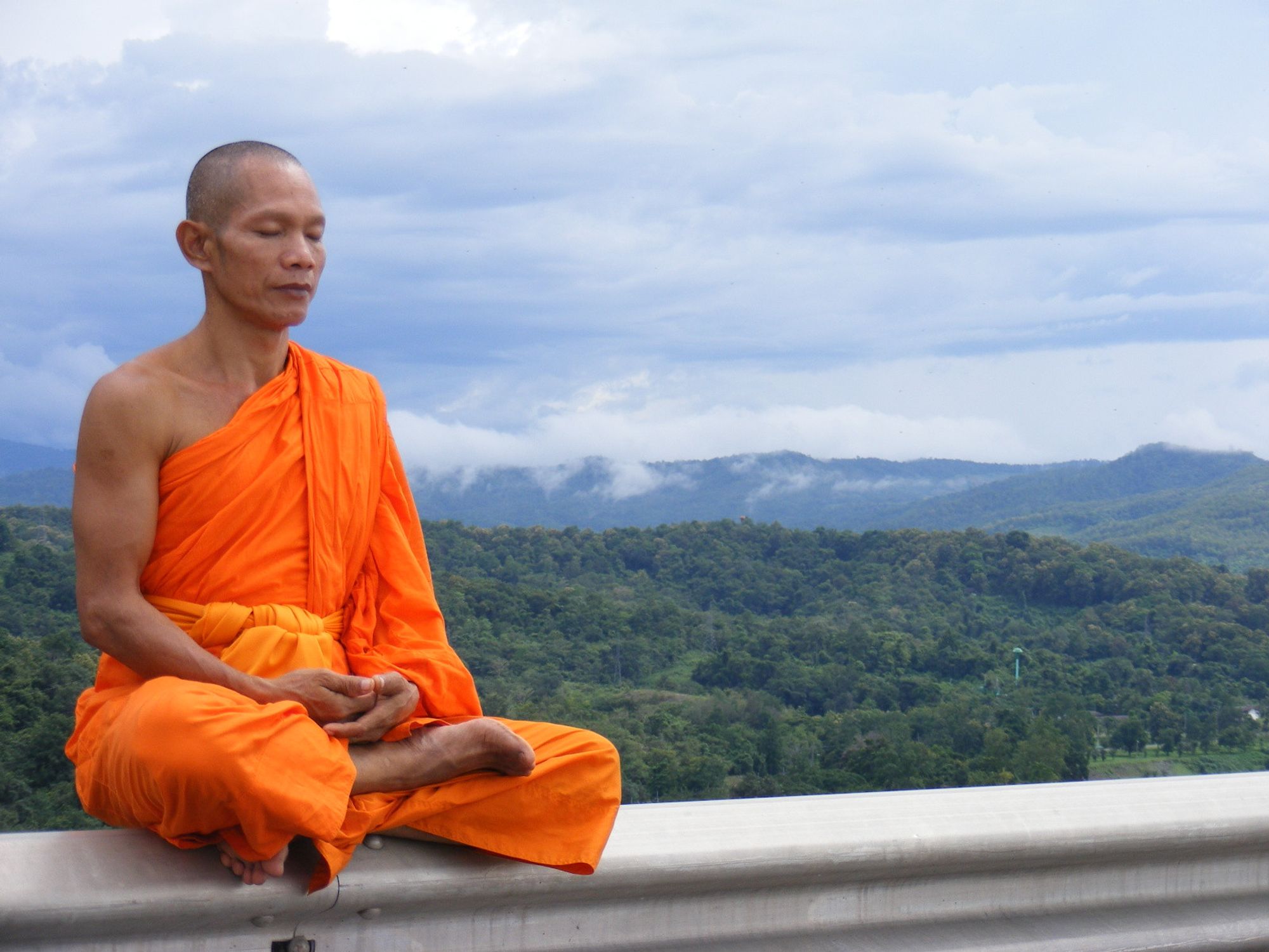 A buddhist monk displaying peak male performance.