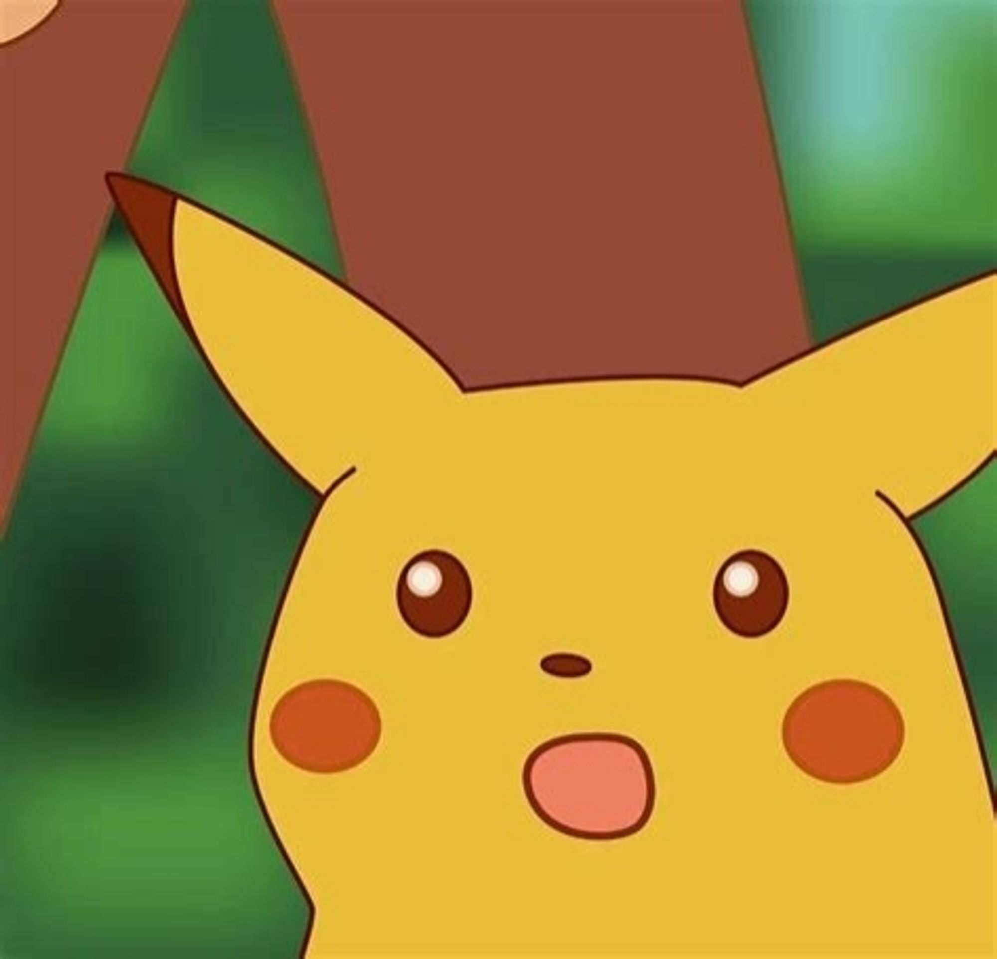 Une reaction pic tirée de pokemon où pikachu est très surpris