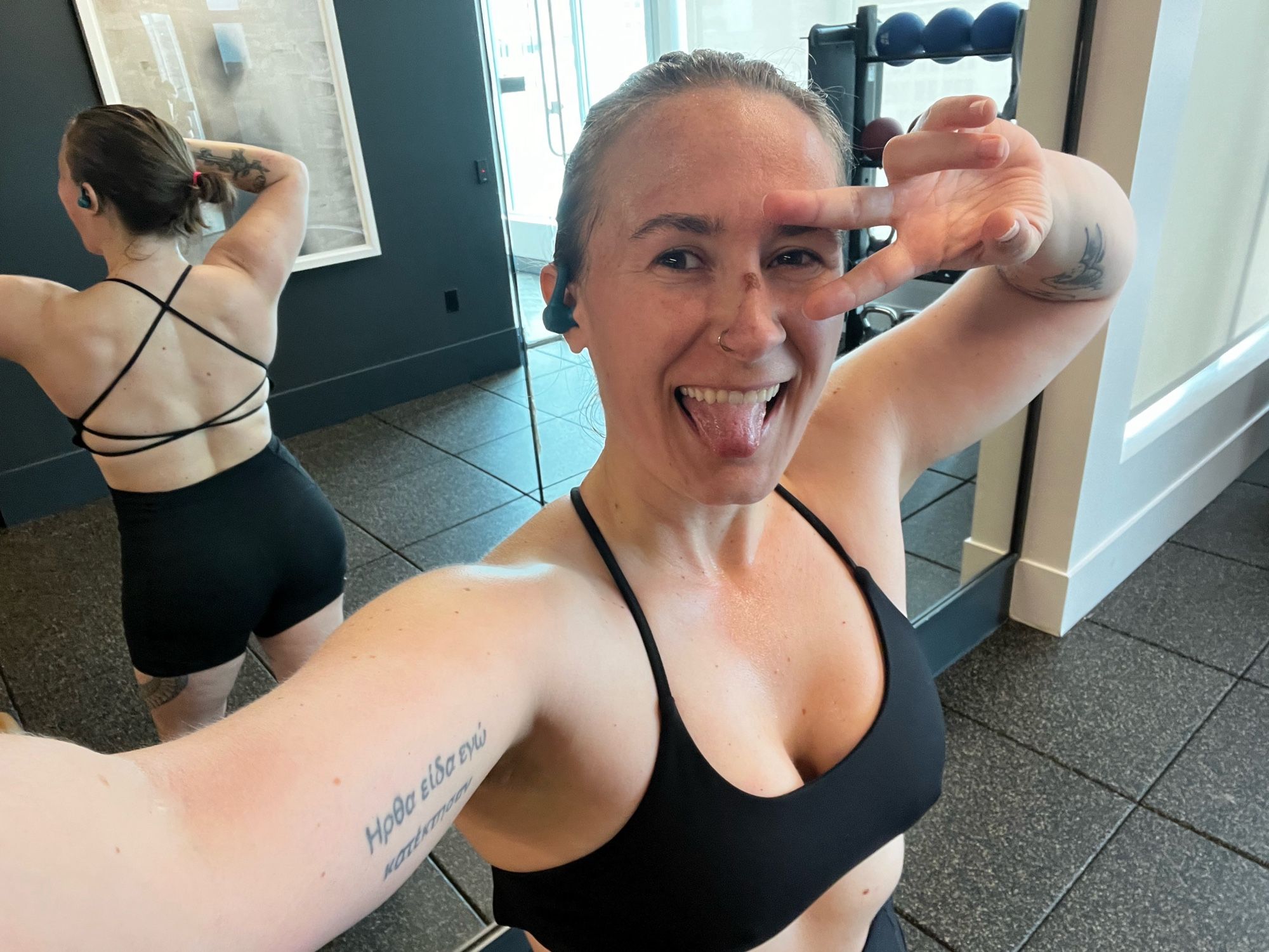 This is a photo of jes at the gym