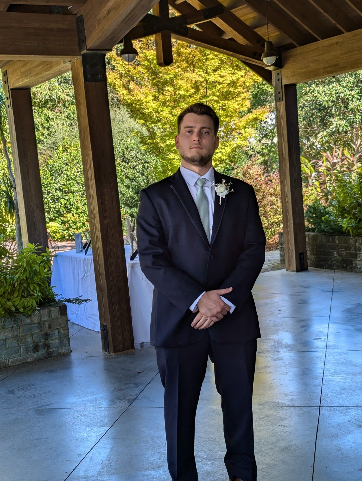 My brother in the reception pavilion in a similar suit lookin hard AF as he always does