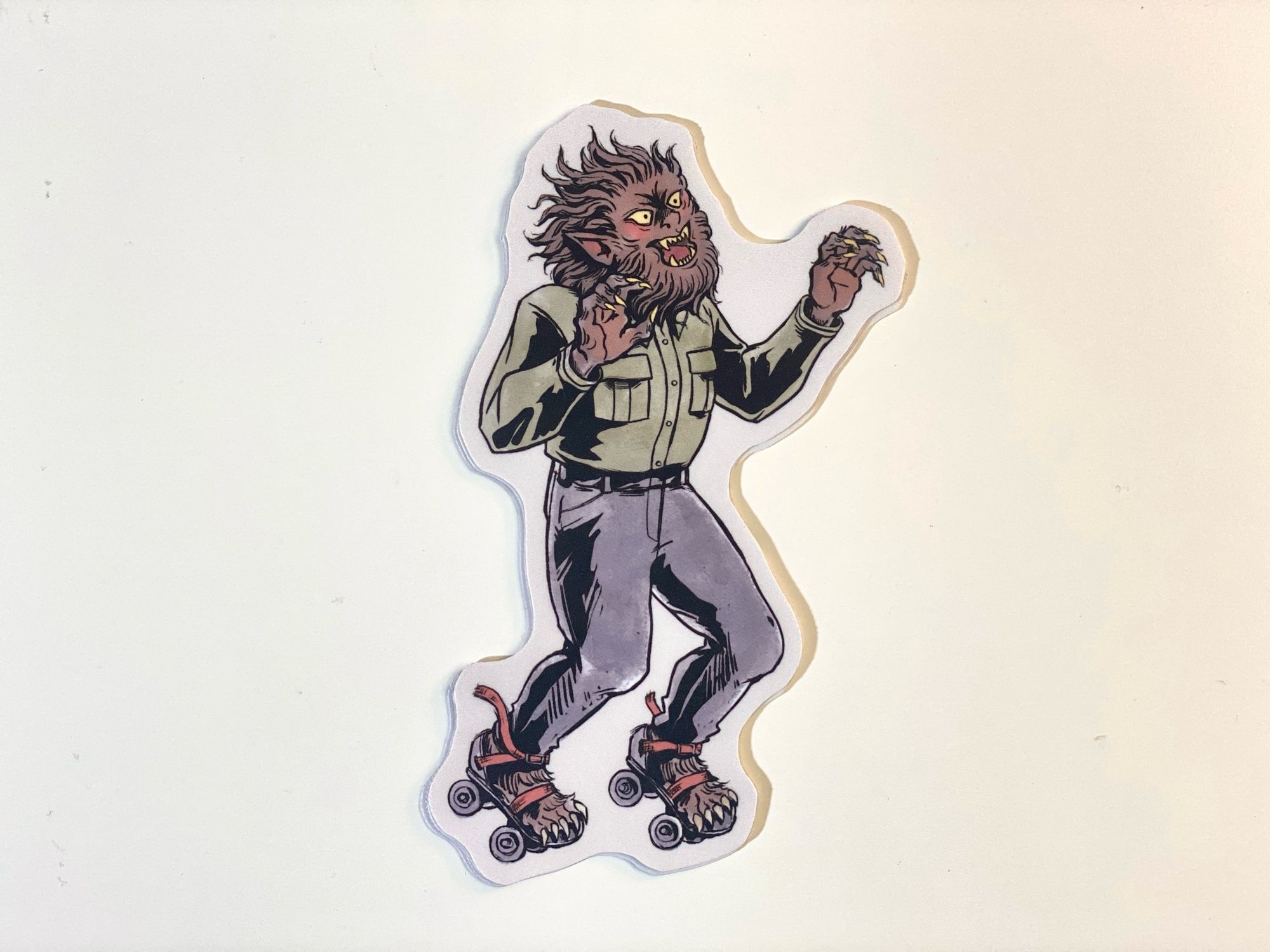 The Wolfman rollerskater sticker.