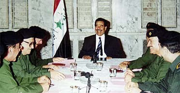 Sir, I will gladly rip out my arm to use as a club in your defense sir!
Sadam: Thanks Ahmed but we do have real weapons much more suited for defending.
