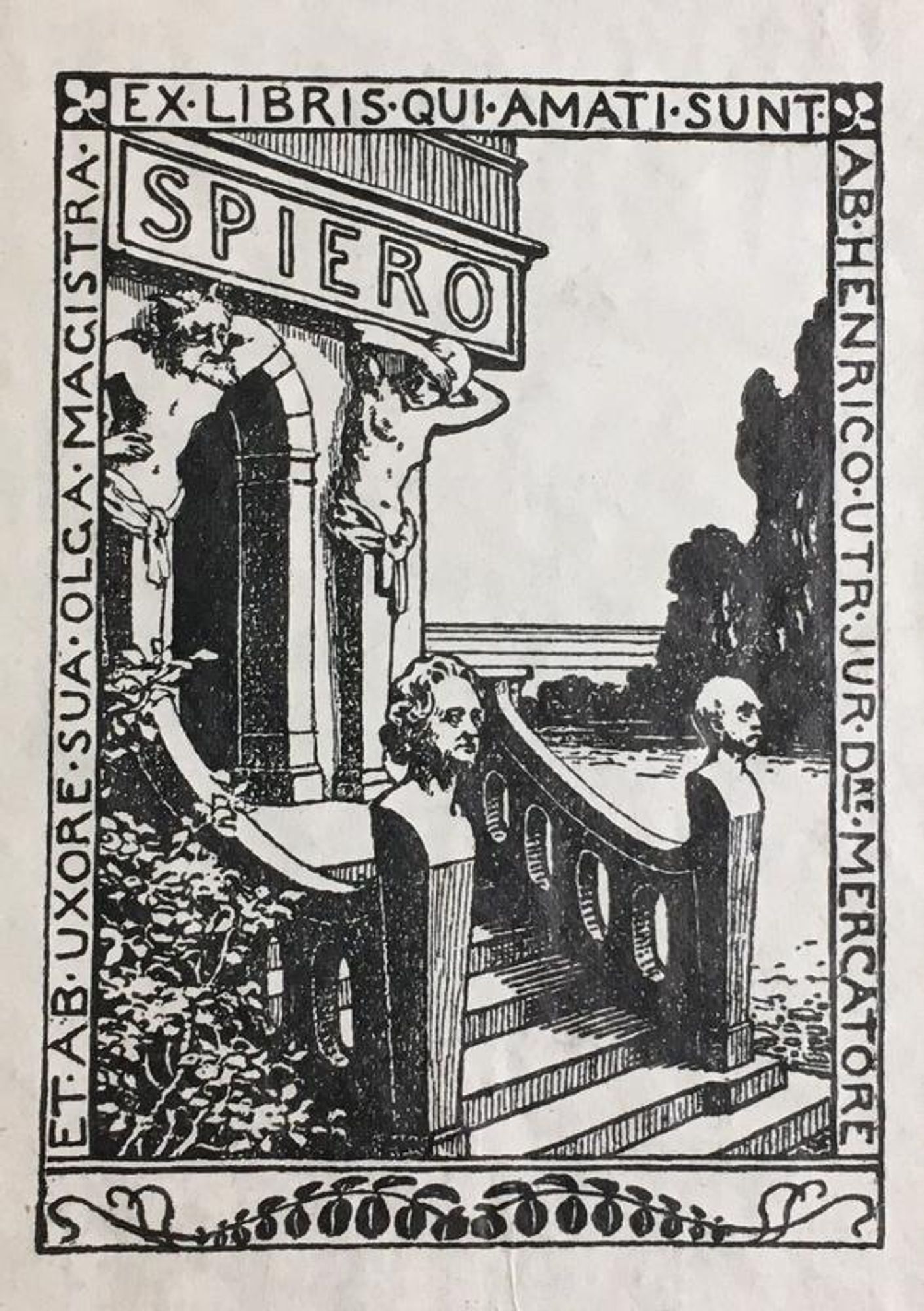 Exlibris von Heinrich und Olga Spiero - Copyright 