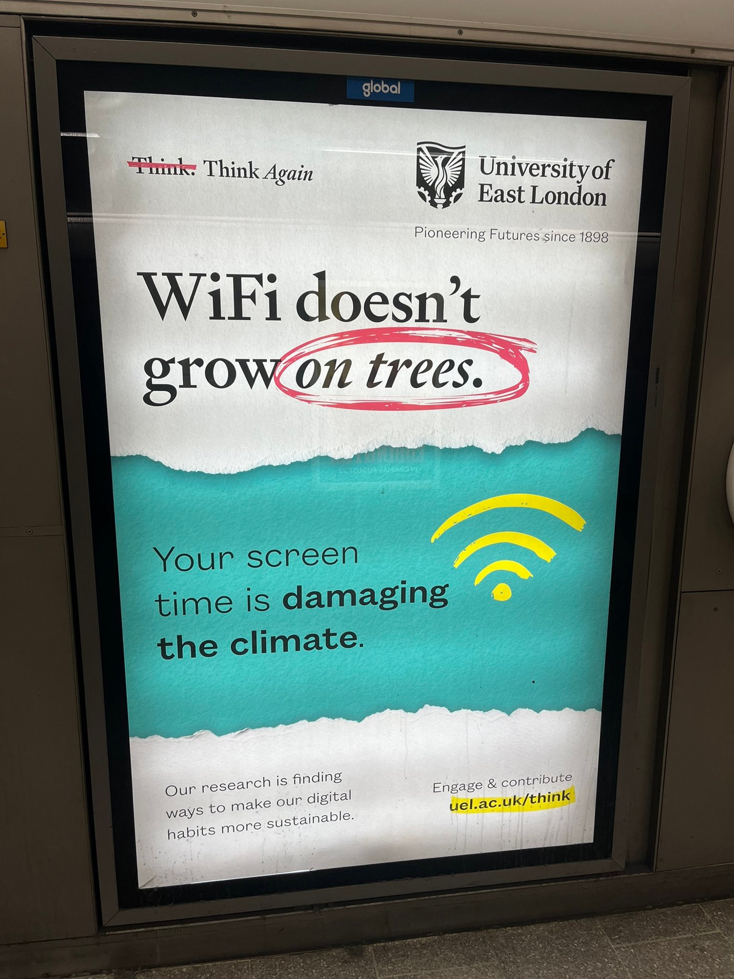 WiFi doesn't grow
on trees.
Your screen time is damaging the climate.