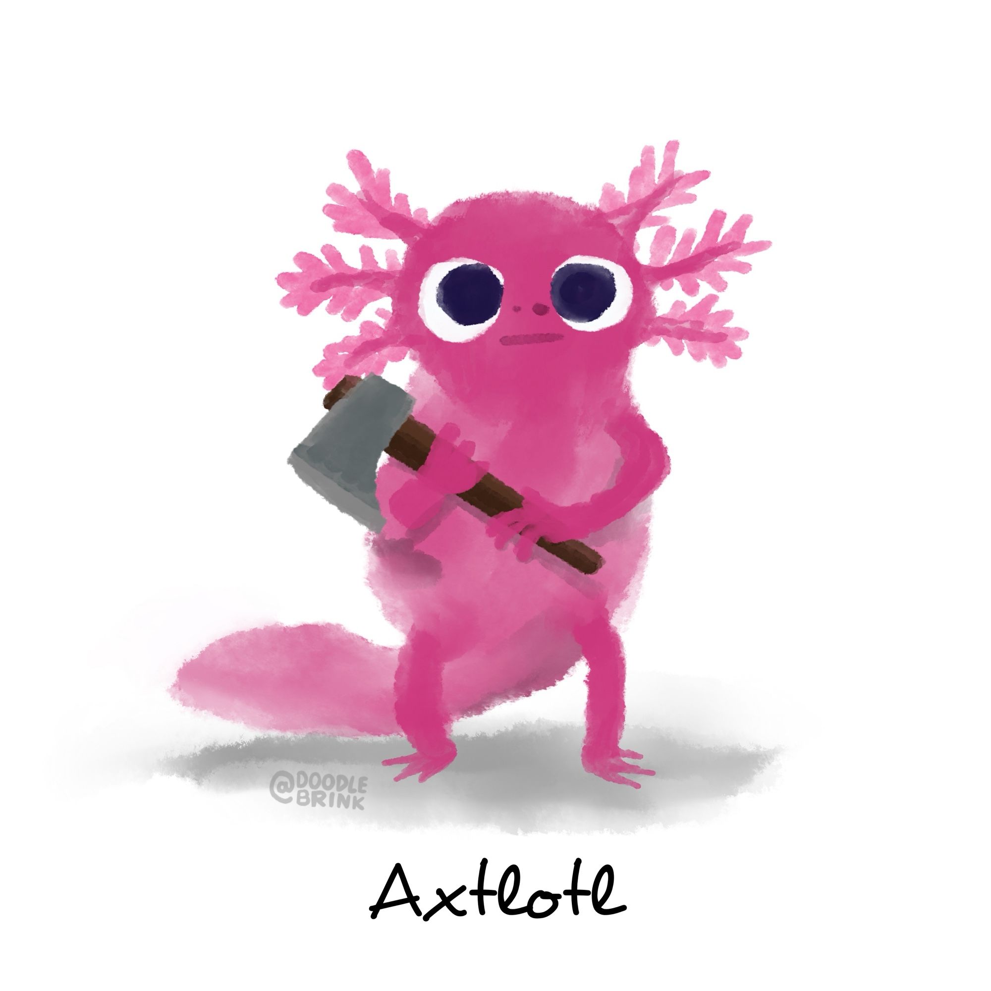 Axtlotl also ein Axolotl mit Axt