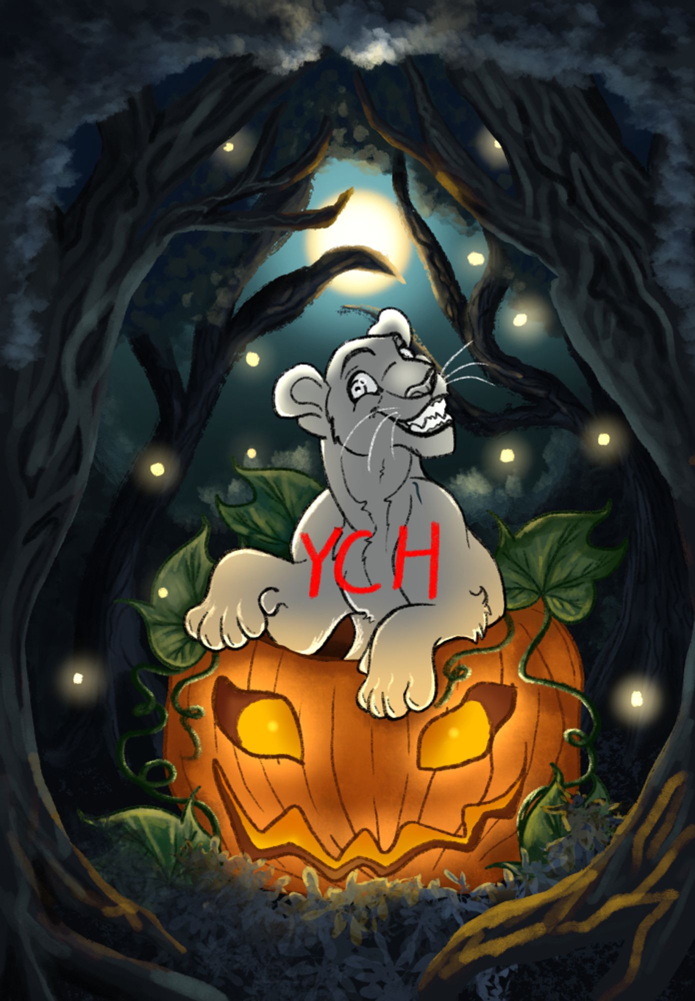 Jack o' Lantern Cub - Halloween YCH ($5) - OPEN