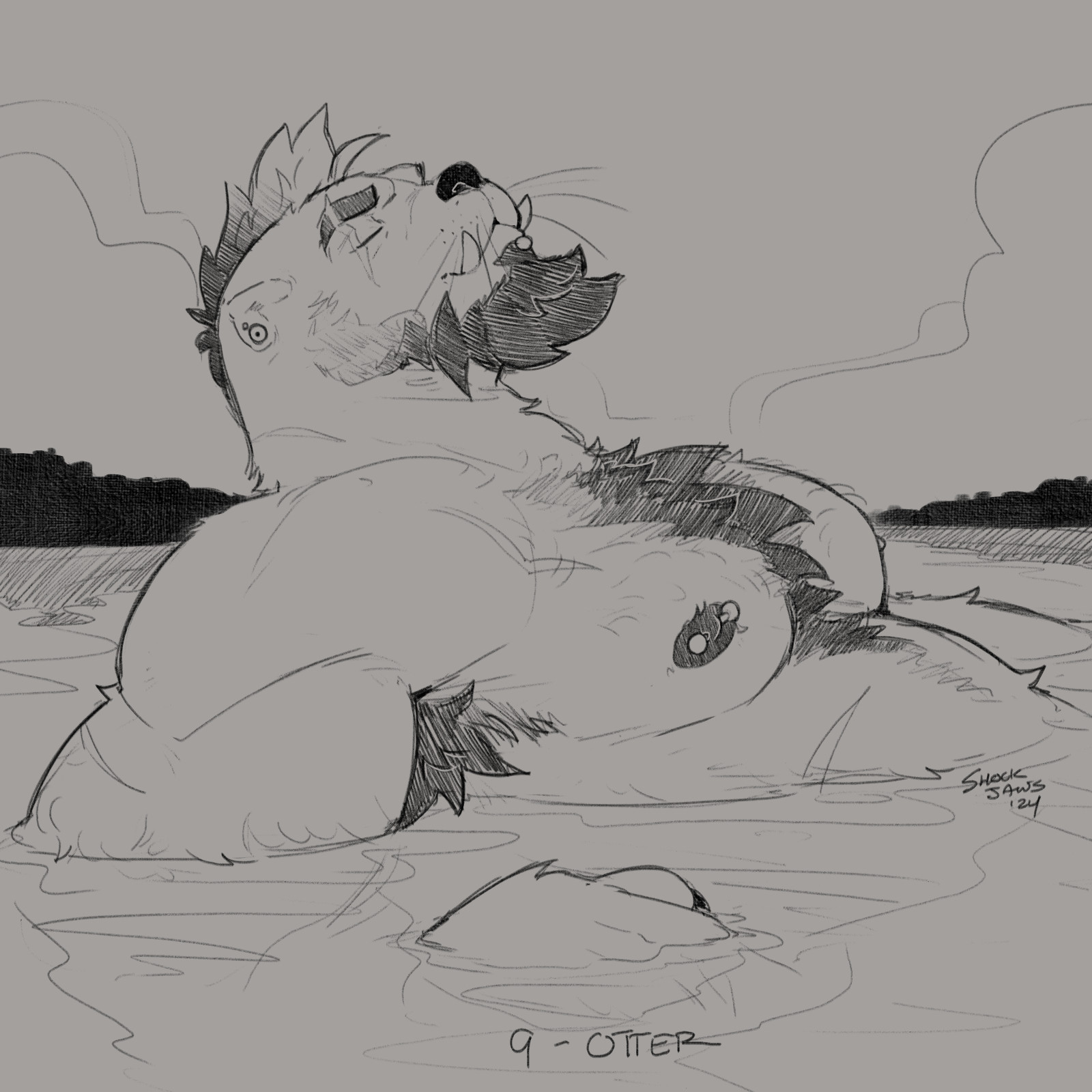 🎨 the triumphant return of otter ben moments before he fucking disappears under the water i guess idk