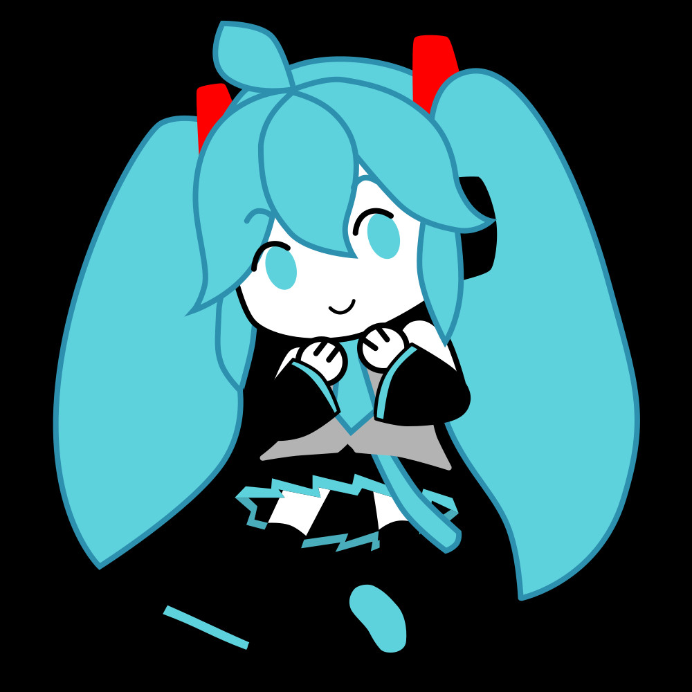 miku chibi art made in vector graphics