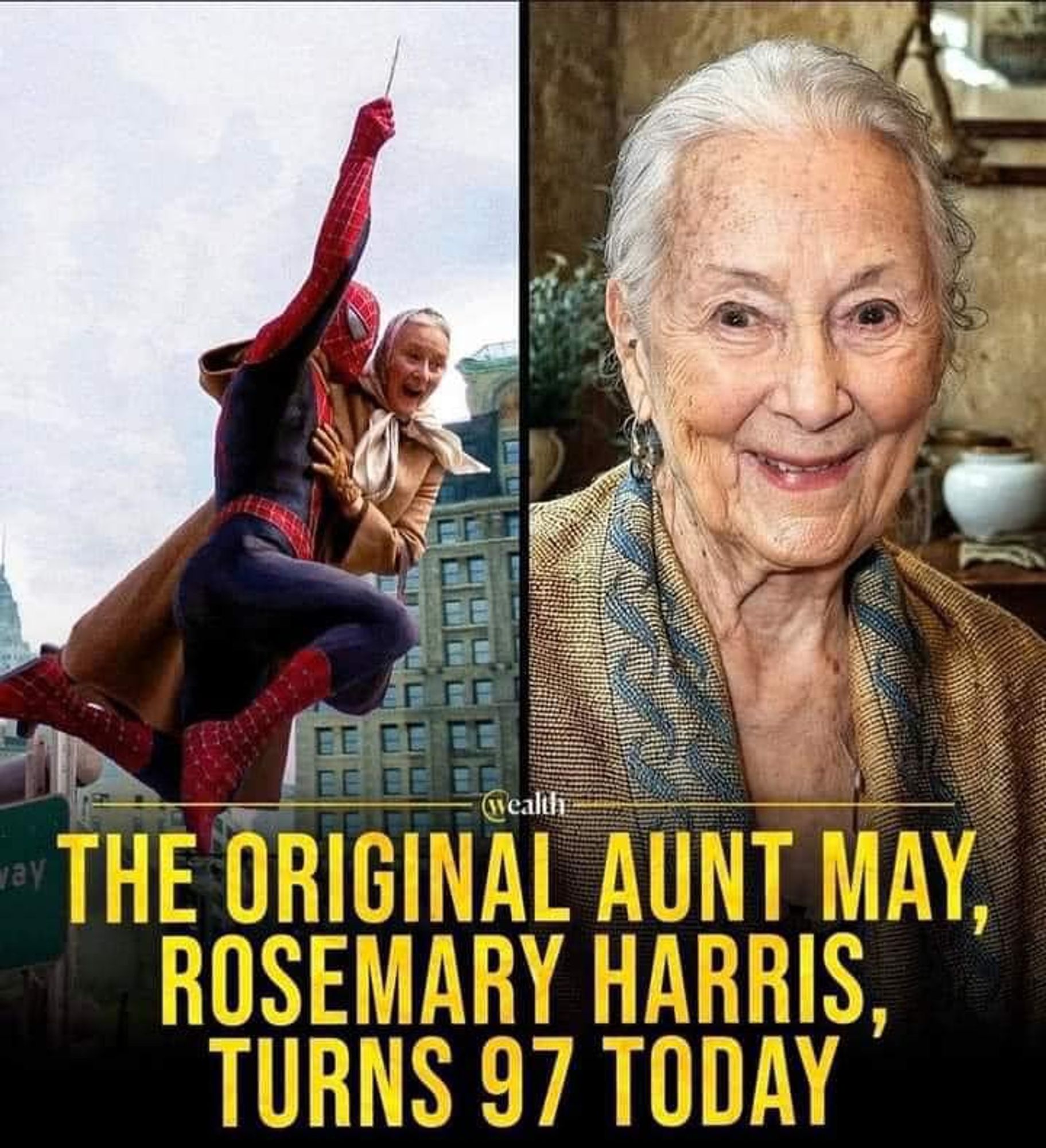 The original Aunt May, Rosemary Harris, turns 97 today