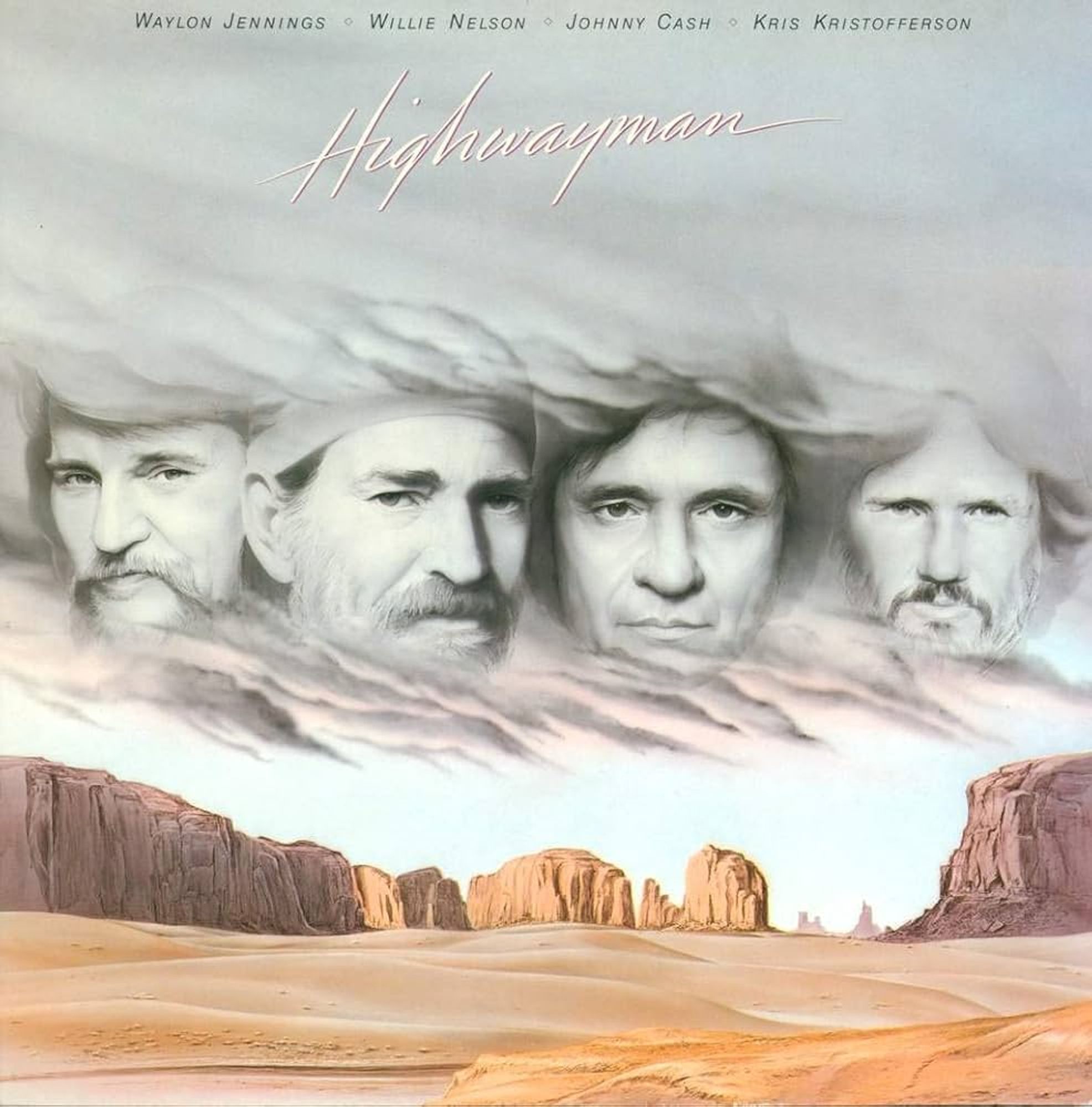 Waylon Jennings • Willie Nelson • Johnny Cash • Kris Kristofferson – Highwayman album art