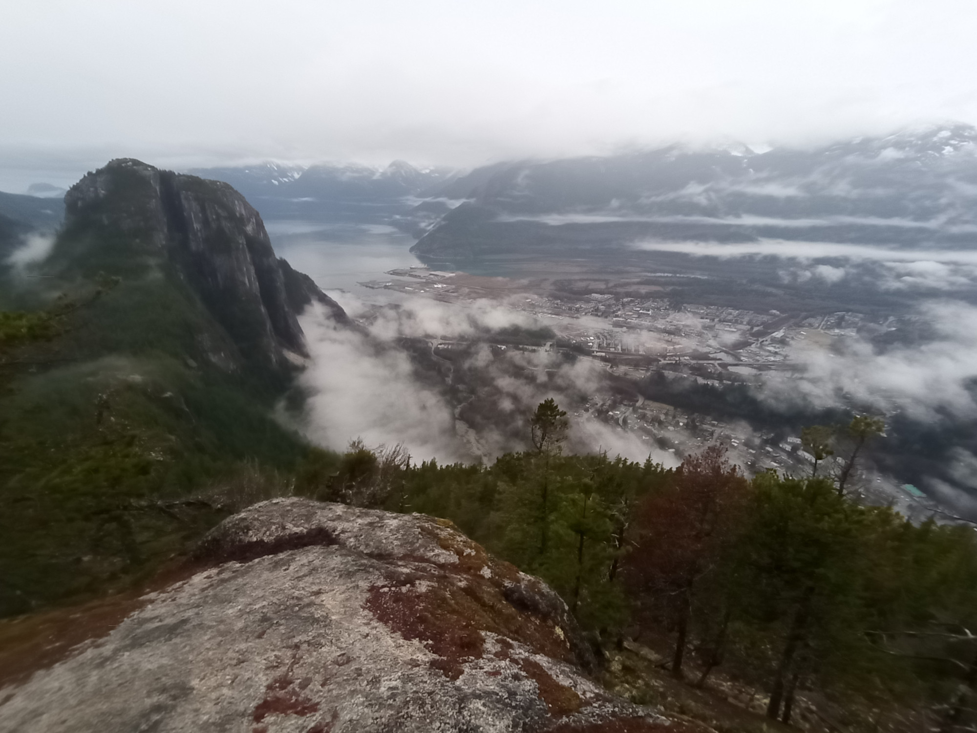 The Stawamus Chief and Squamish below