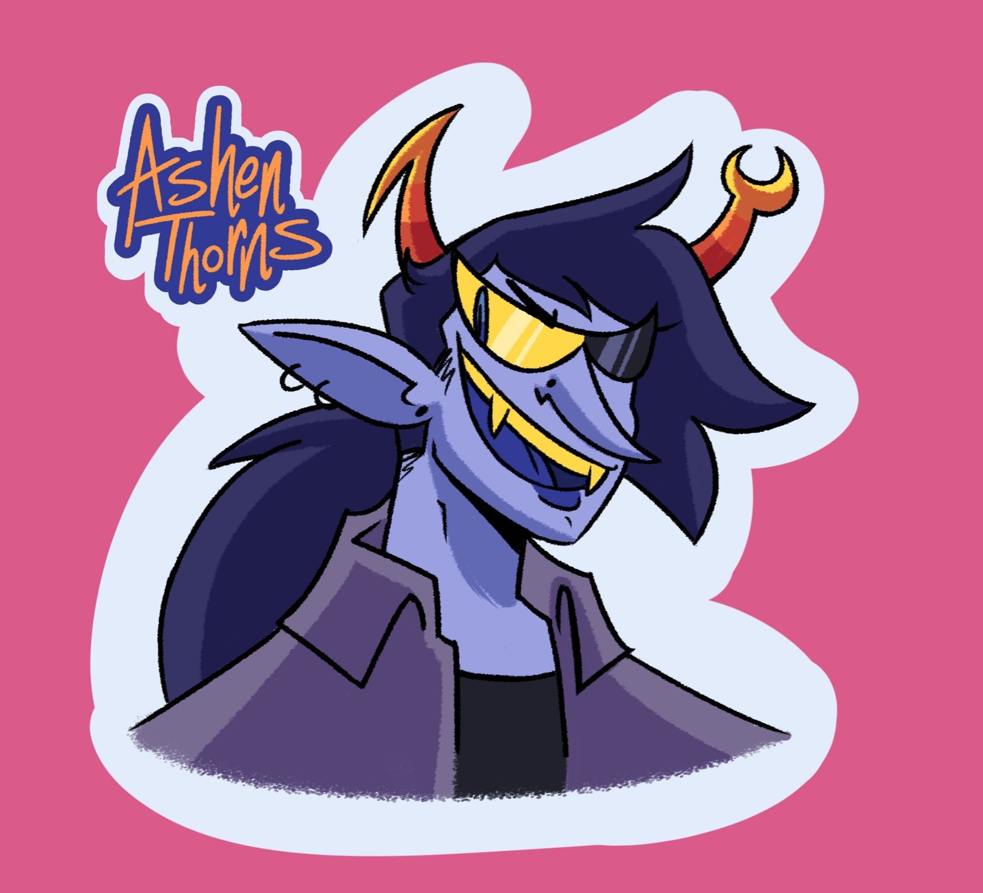 Bust of Vriska Serket wearing a ponytail.