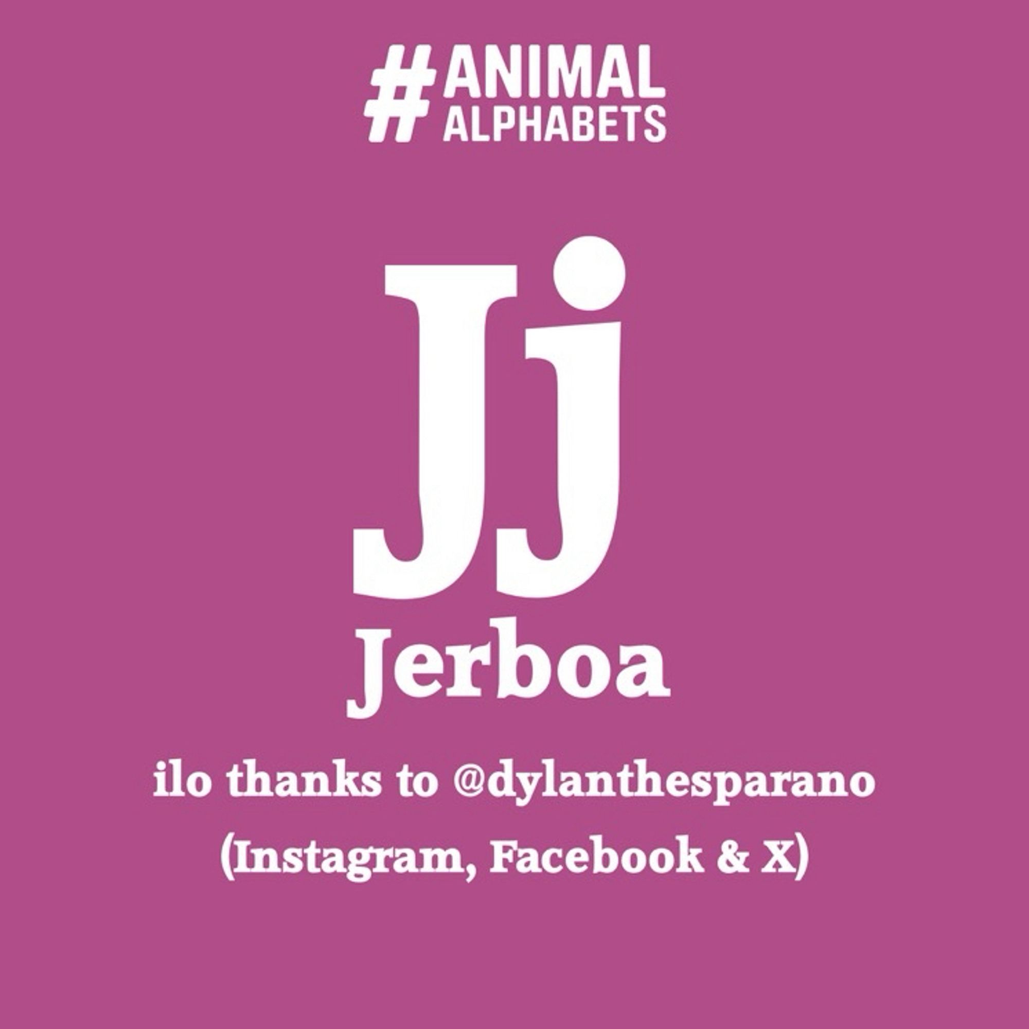 Pink tile with the AA-Logo on top, followed by the letter J in upper and lower case and the word Jerboa.

Illo thanks to @dylanthesparano (Instagram, Facebook & X)