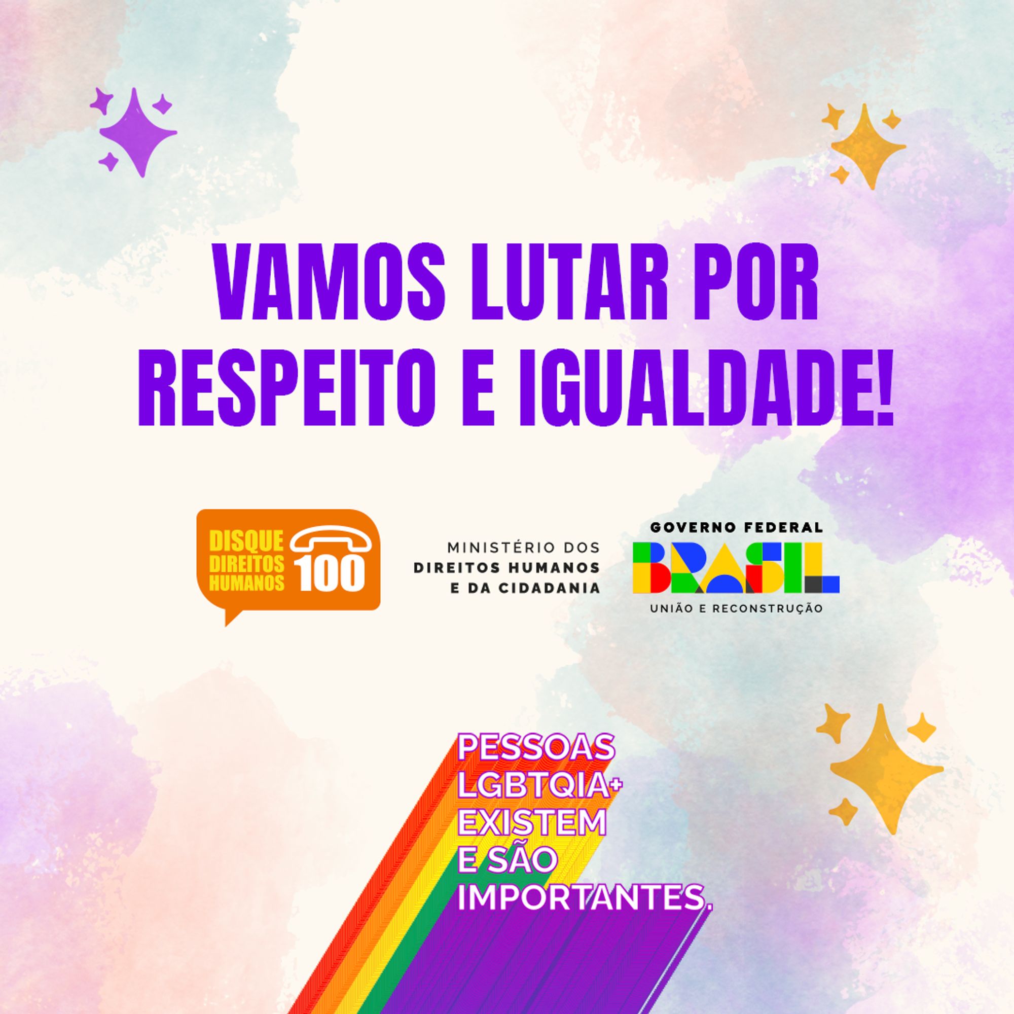 Vamos lutar por respeito e igualdade!

Pessoas LGBTQIA+ existem e são importantes.