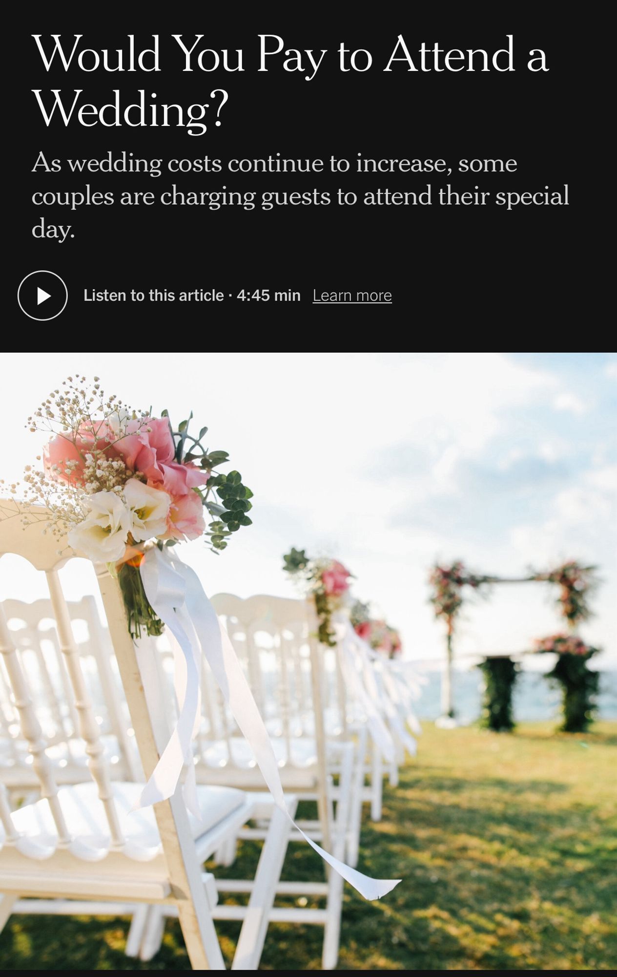 People are charging to attend their wedding