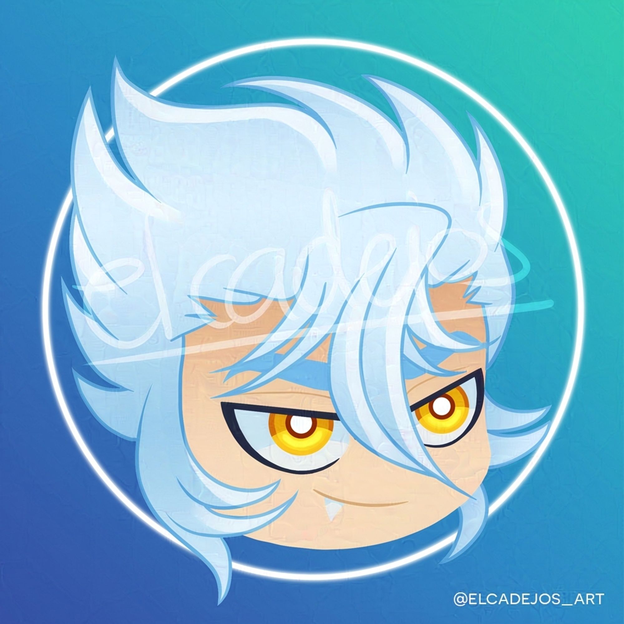 A digital illustration in super deformed (chibi) style of Alioth Epsilon Fenrir, from Saint Seiya