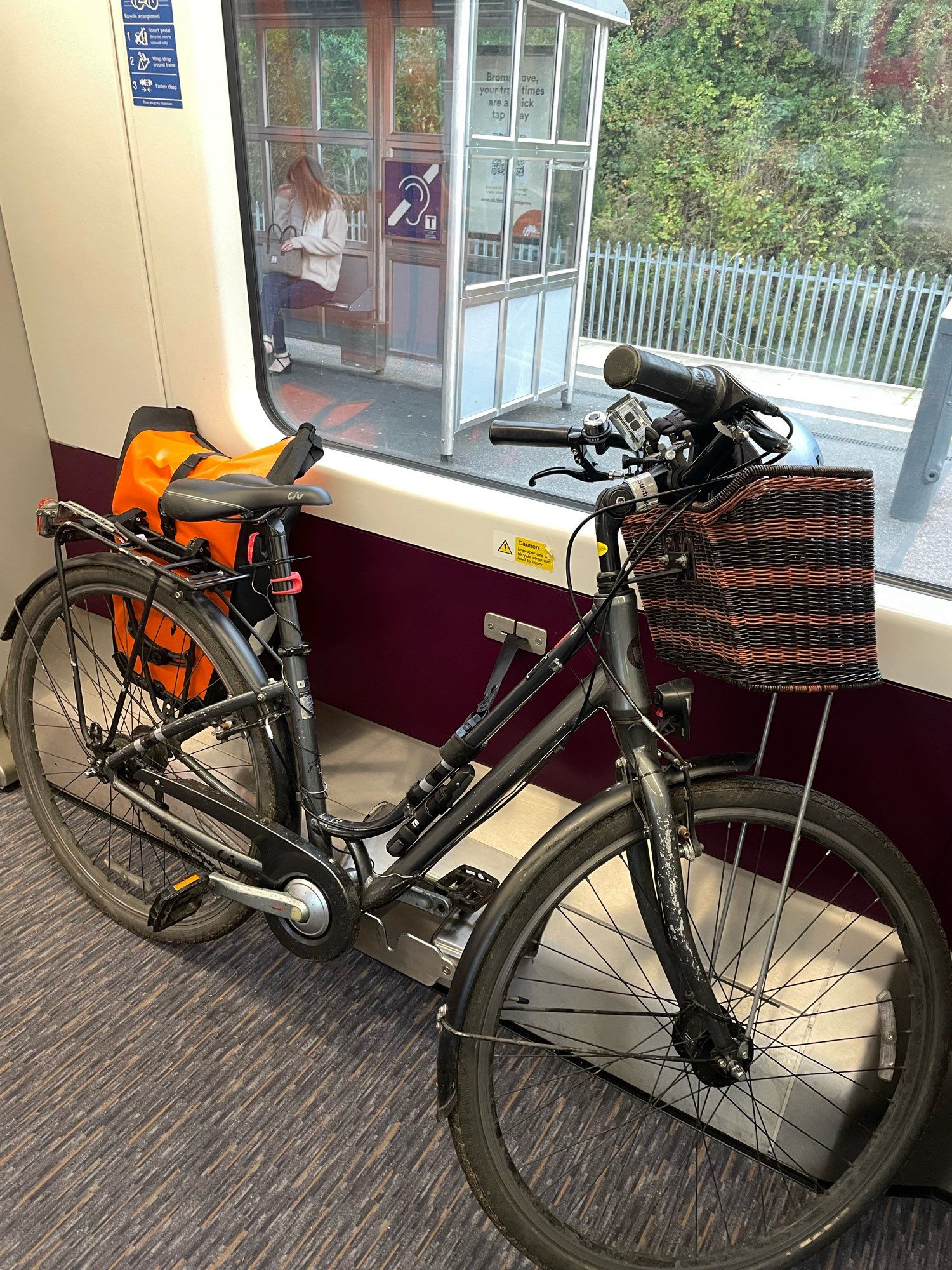 A bike on a train.