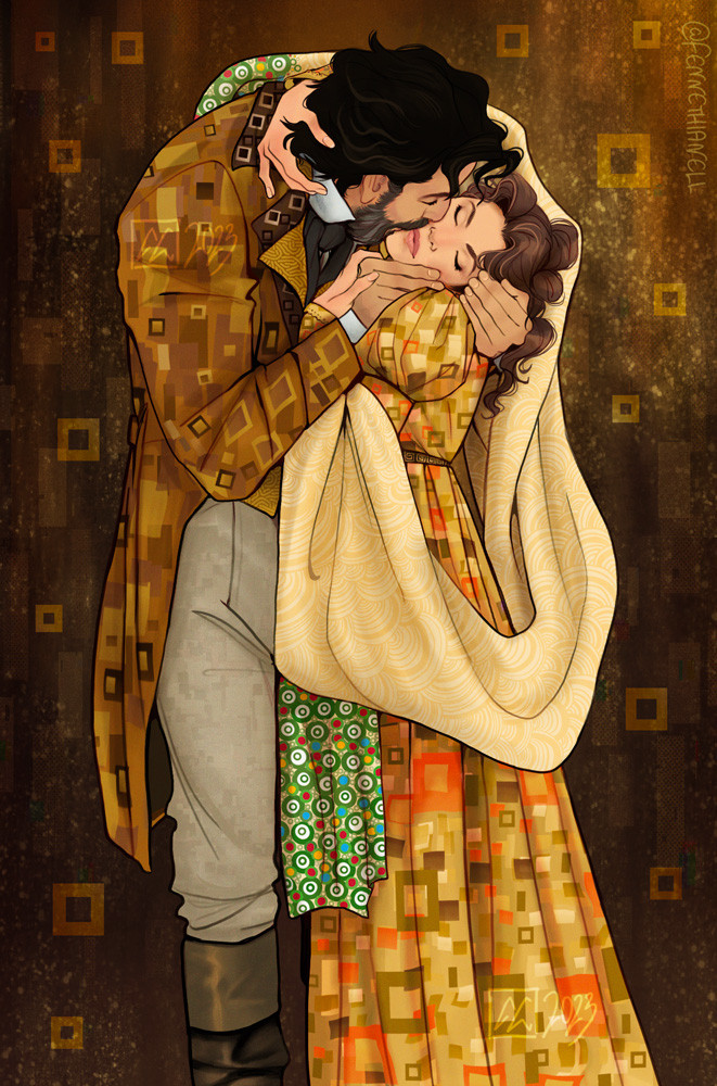 Repaint of Klimt's painting The Kiss